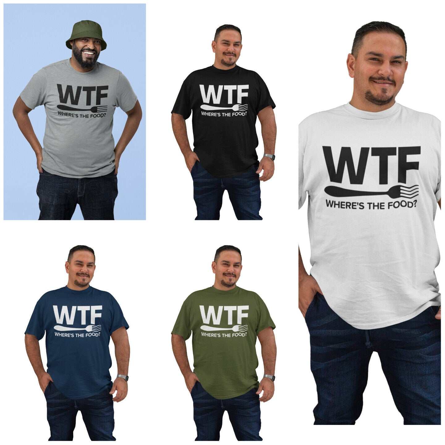 Funny T Shirt WTF Where's The Food Fat Joke Buffet Novelty Dad Gift IdGalaxy Tees