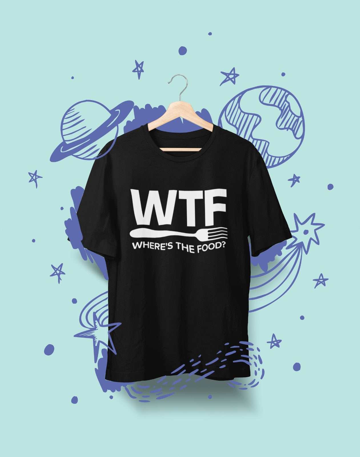 Funny T Shirt WTF Where's The Food Fat Joke Buffet Novelty Dad Gift IdGalaxy Tees