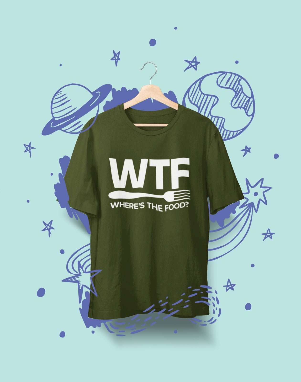 Funny T Shirt WTF Where's The Food Fat Joke Buffet Novelty Dad Gift IdGalaxy Tees
