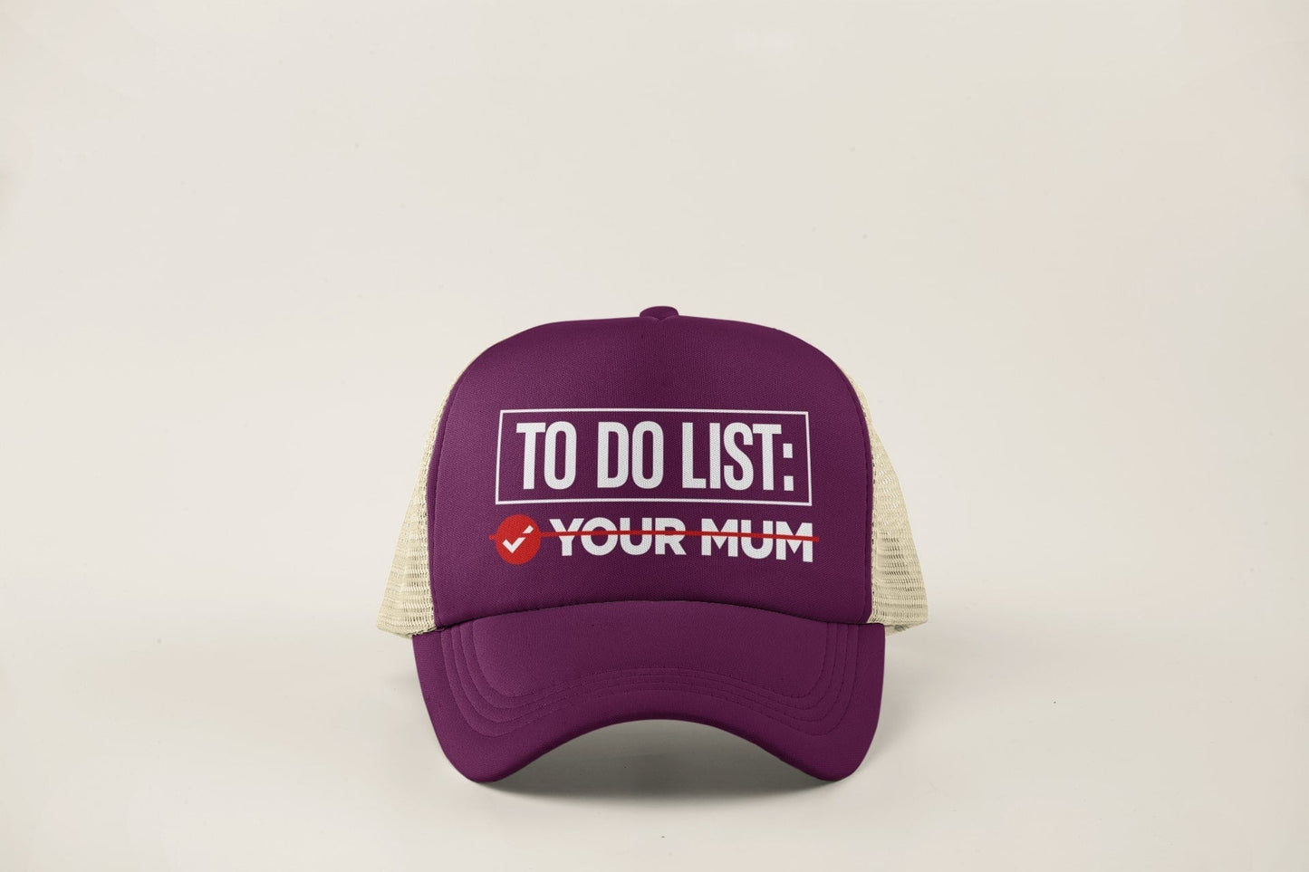 Funny Trucker Cap To Do List Your Mum ticked off and scored out joke hGalaxy Tees