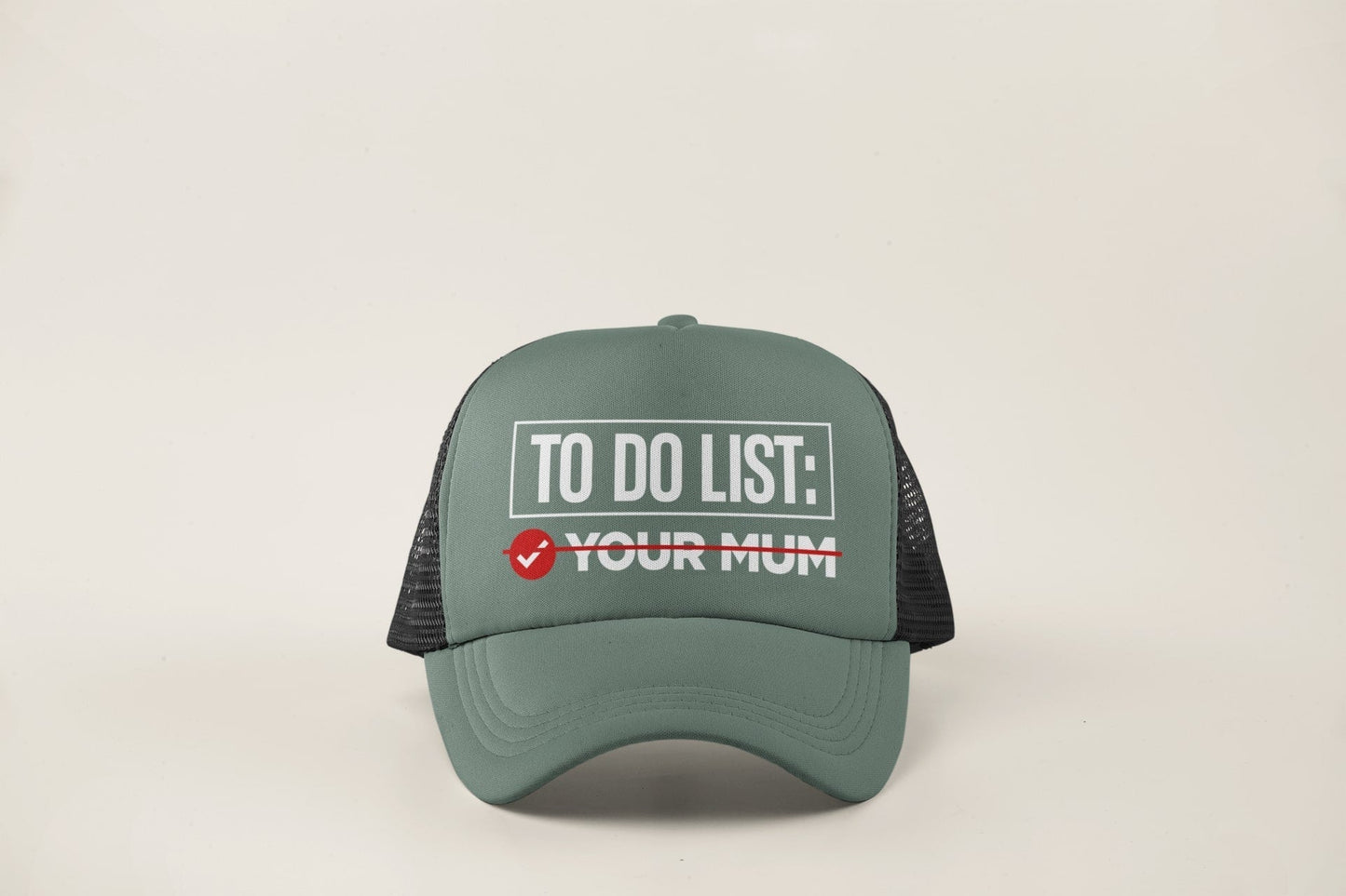 Funny Trucker Cap To Do List Your Mum ticked off and scored out joke hGalaxy Tees
