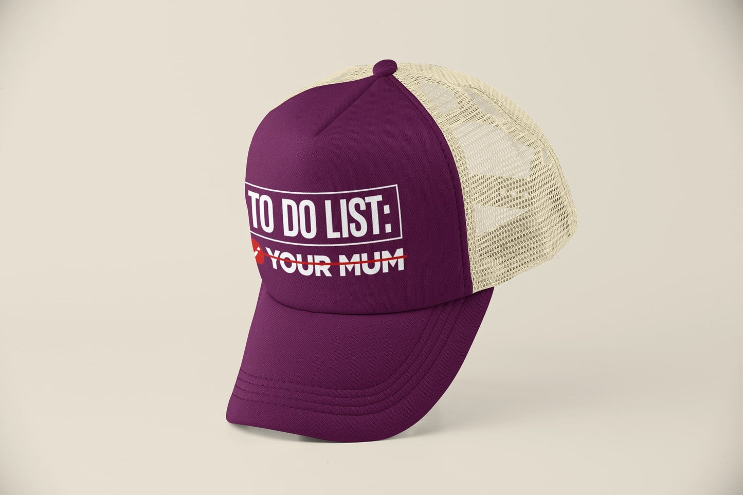 Funny Trucker Cap To Do List Your Mum ticked off and scored out joke hGalaxy Tees