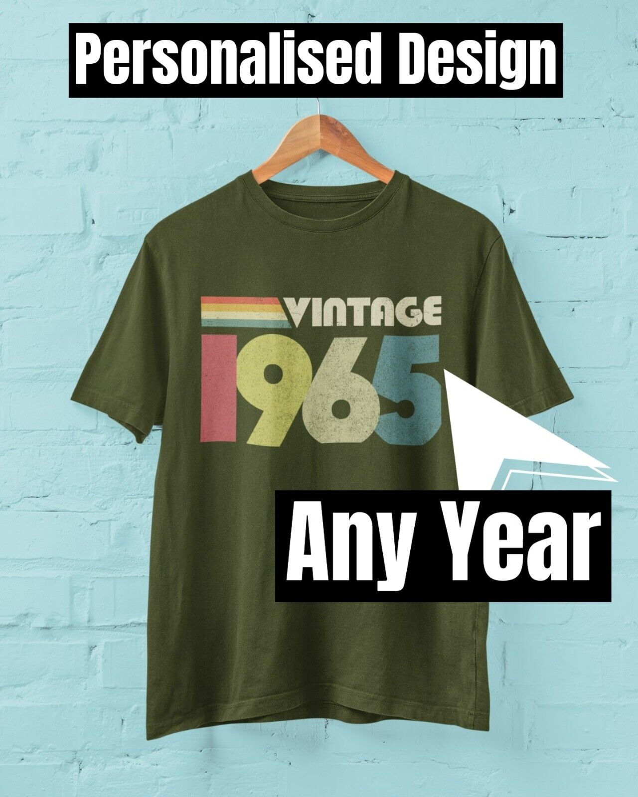 Funny Vintage ANY YEAR Retro Font Birthday T Shirt Personalised Gift IGalaxy Tees