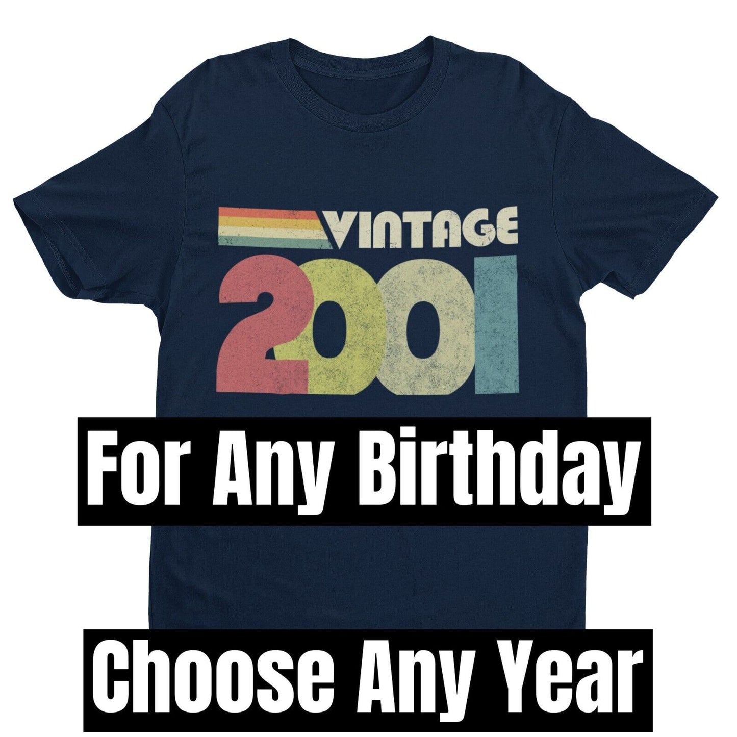 Funny Vintage ANY YEAR Retro Font Birthday T Shirt Personalised Gift IGalaxy Tees