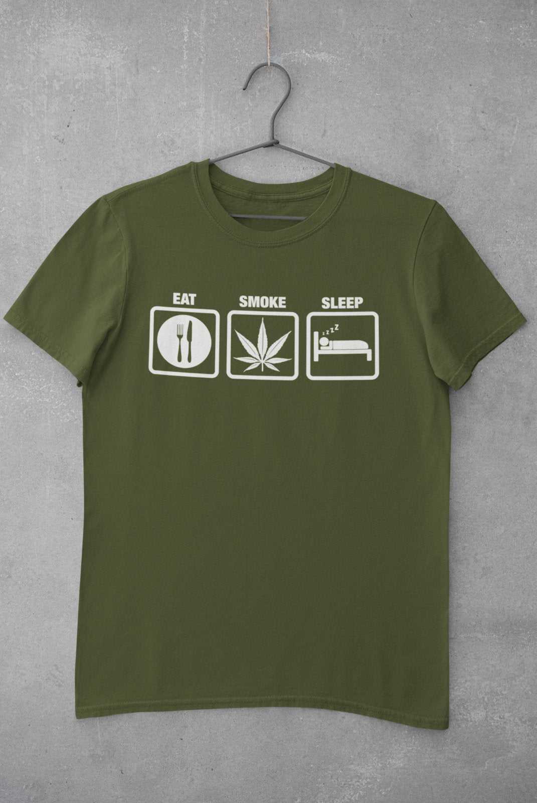 Funny Weed T Shirt EAT SMOKE SLEEP Toker 420 Cannabis Fan Gift Idea StGalaxy Tees