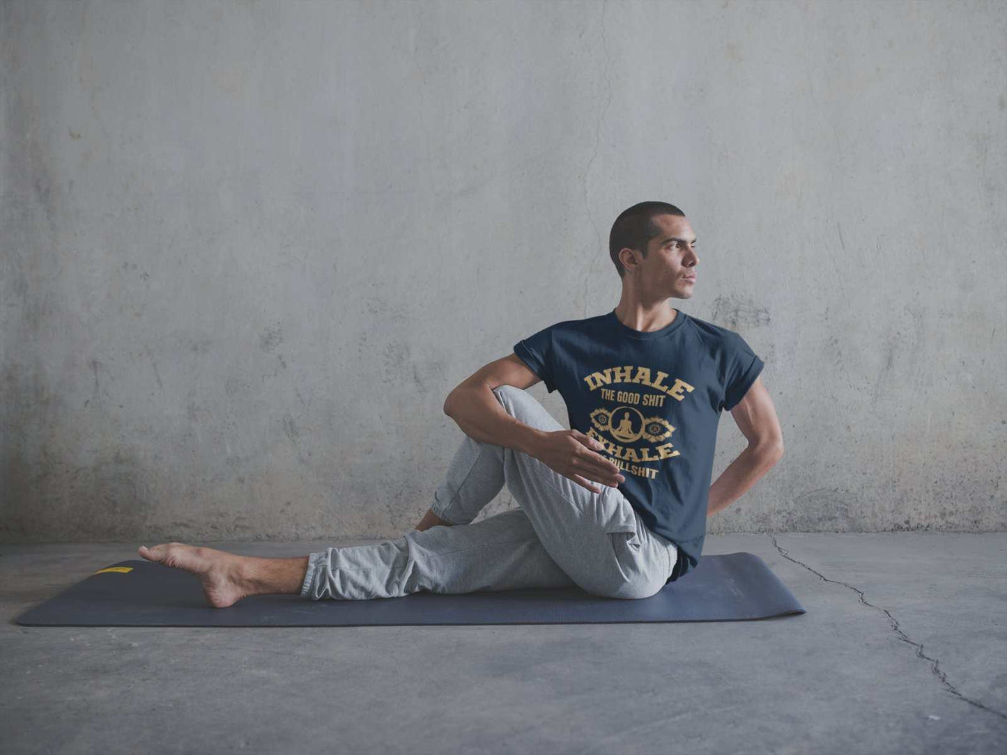 Funny Yoga T Shirt Inhale The Good Sh*t Exhale The Bullsh*t MindfulnesGalaxy Tees