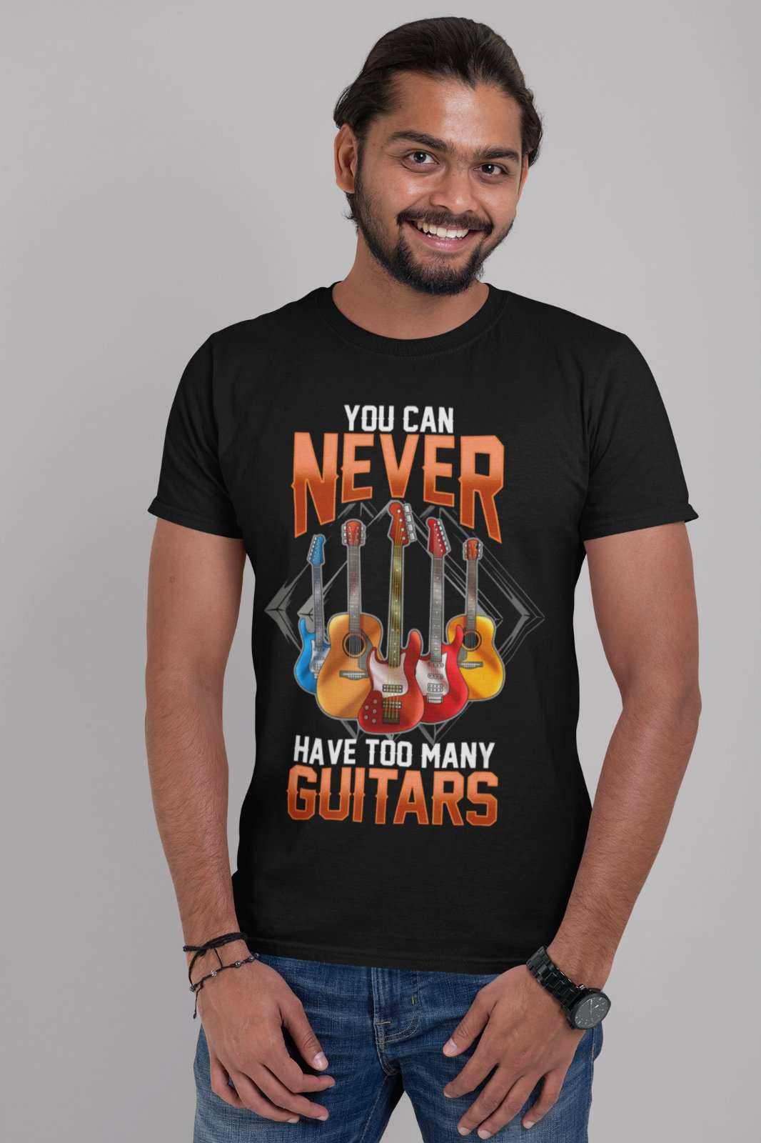Funny You Can Never Have Too Many Guitars T Shirt Guitarist Gift Idea Galaxy Tees