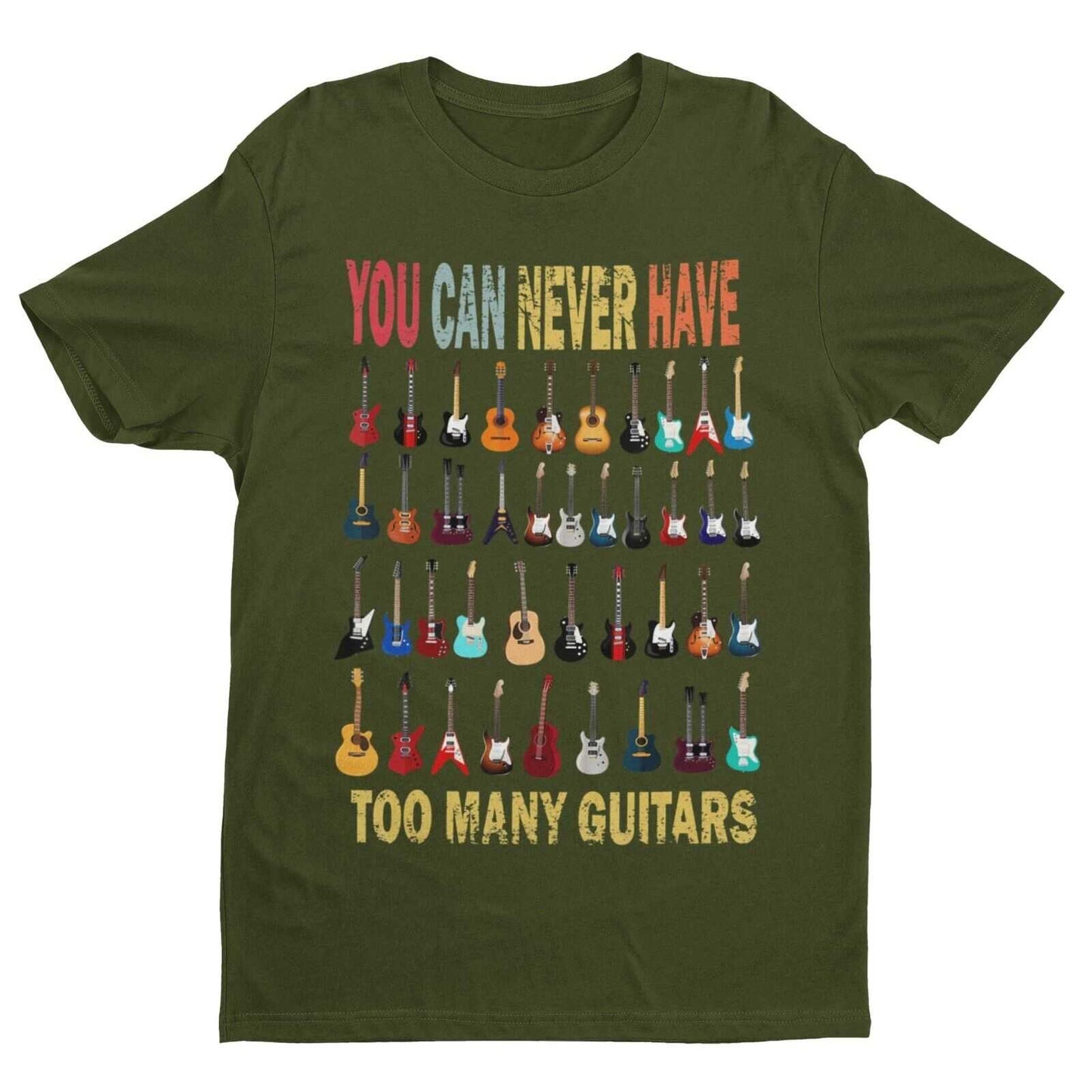 Funny You Can Never Have Too Many Guitars T Shirt Guitarist Gift Idea Galaxy Tees