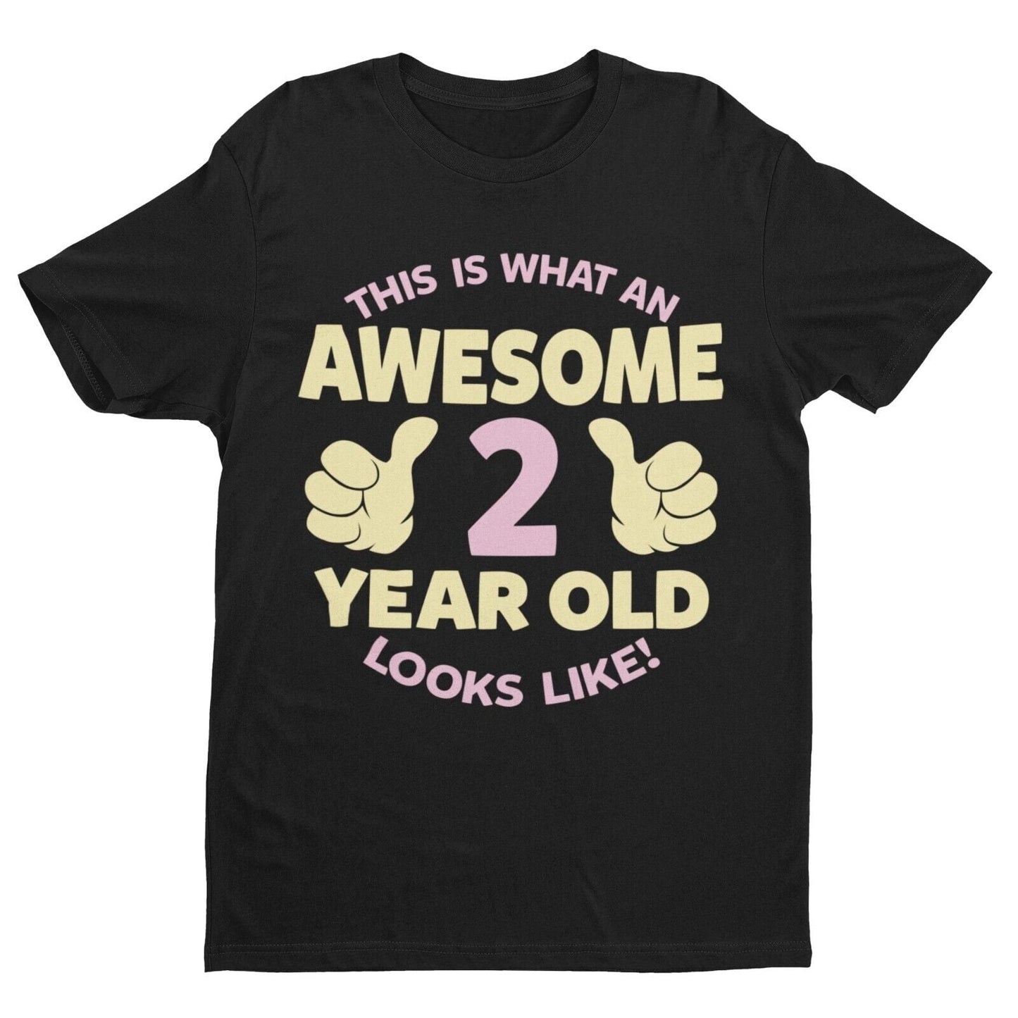 Girls 2nd Birthday T Shirt This Is What An Awesome 2 Year Old Looks LGalaxy Tees