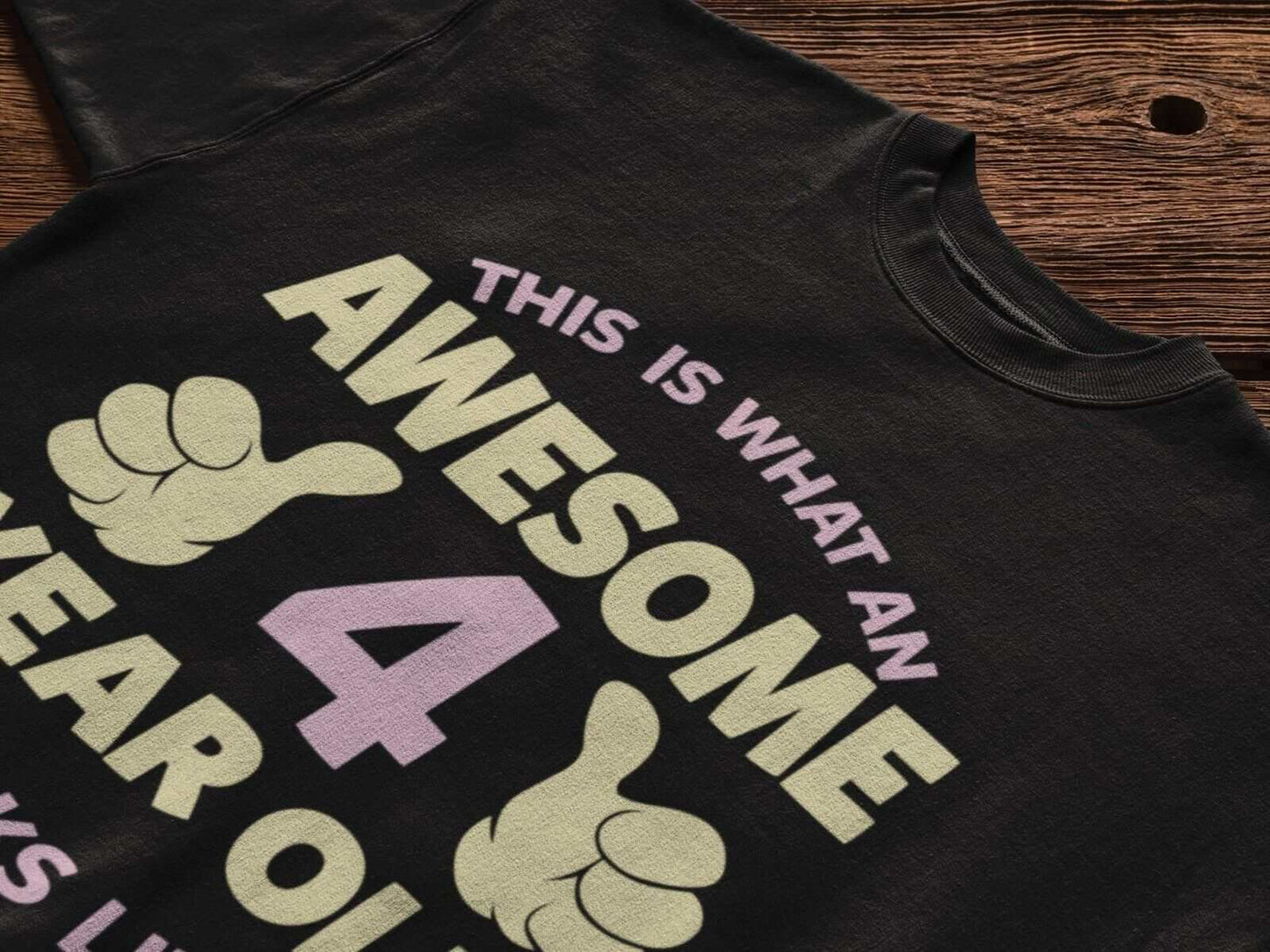 Girls 4th Birthday T Shirt This Is What An Awesome 4 Year Old Looks LGalaxy Tees