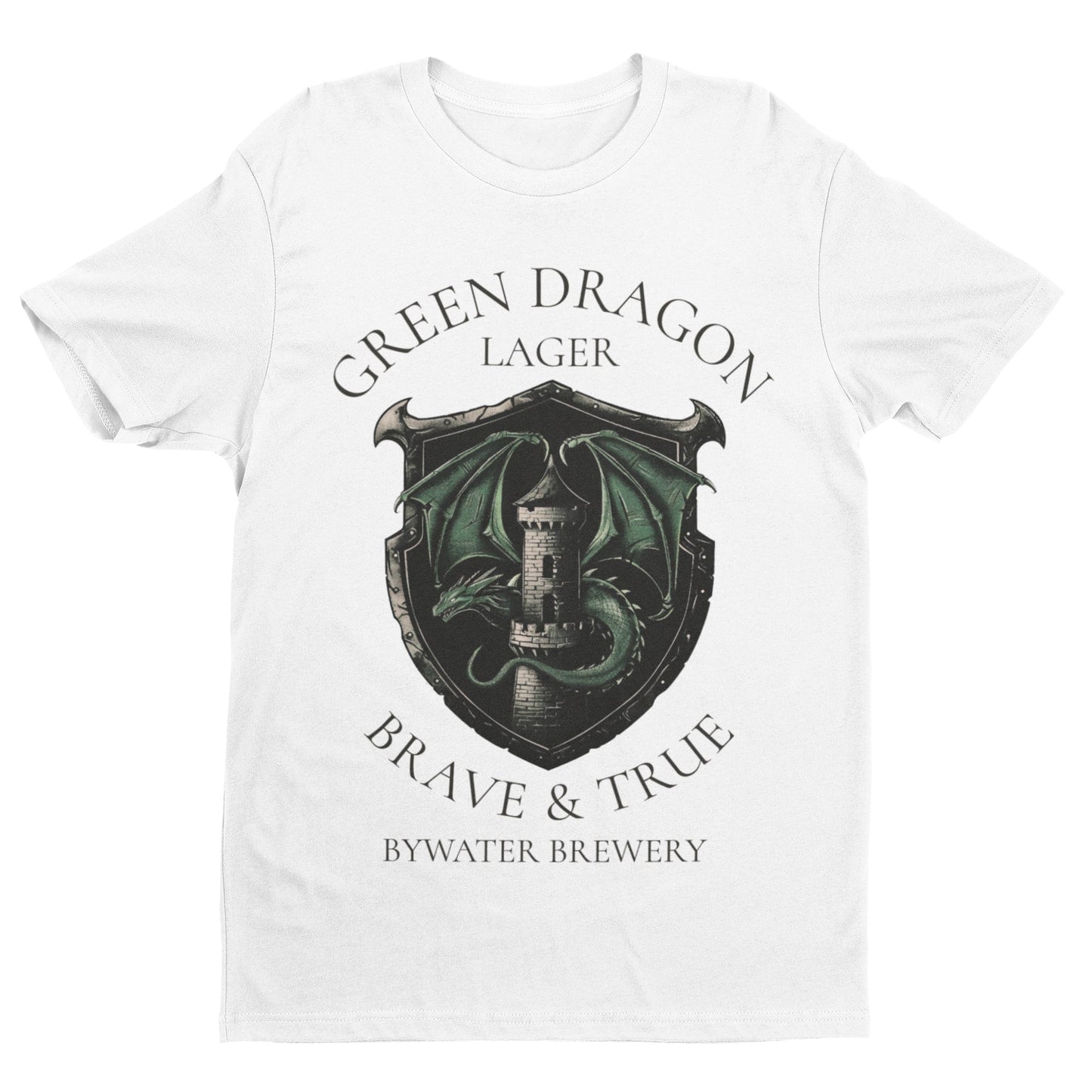 Green Dragon Lager T Shirt Brave and True Bywater Brewery Rings Of TheGalaxy Tees
