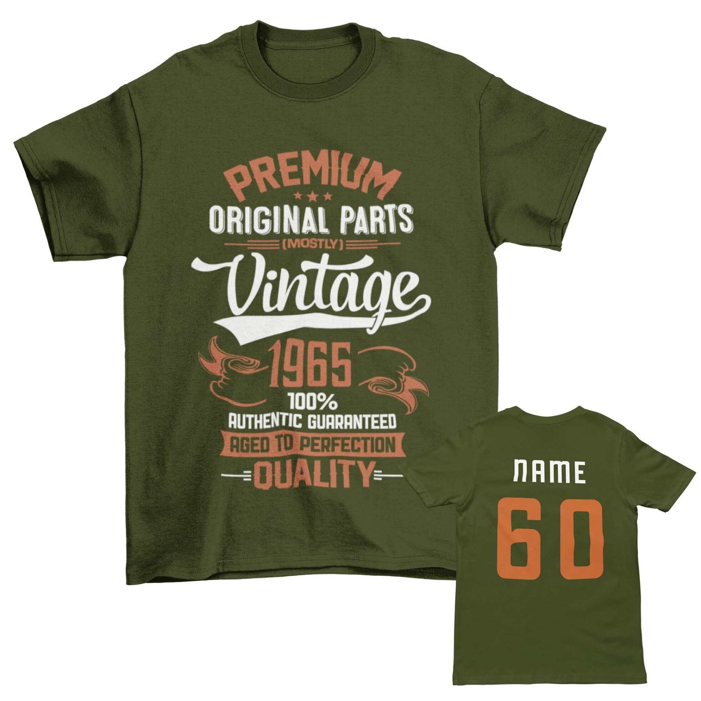 Galaxy Tees Men's Personalised Vintage 1965 Original Parts 60th BirthdGalaxy Tees