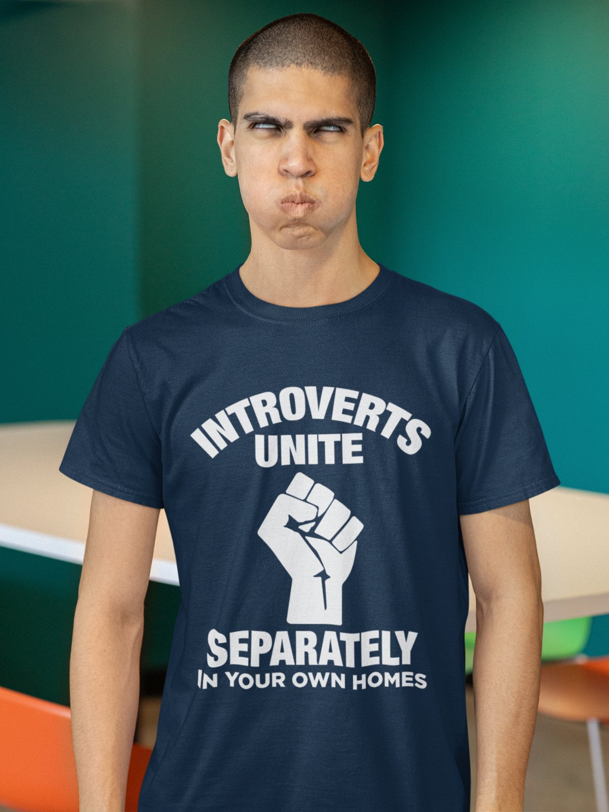 INTROVERTS UNITE Separately In Your Home Homes Funny T Shirt Clenched Galaxy Tees