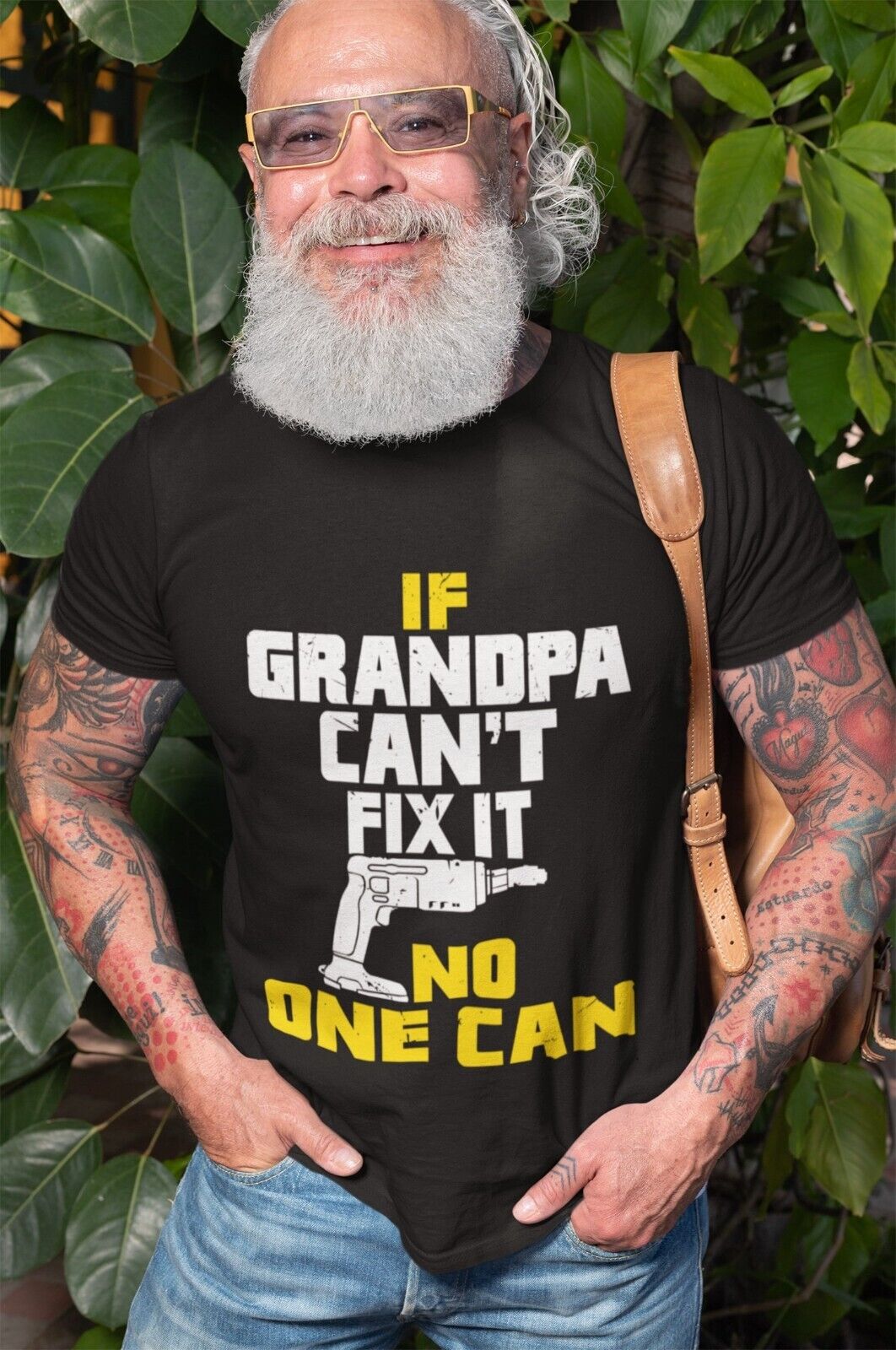 If GRANDPA Cant Fix It No One Can Funny T Shirt Fathers Day gift idea Galaxy Tees