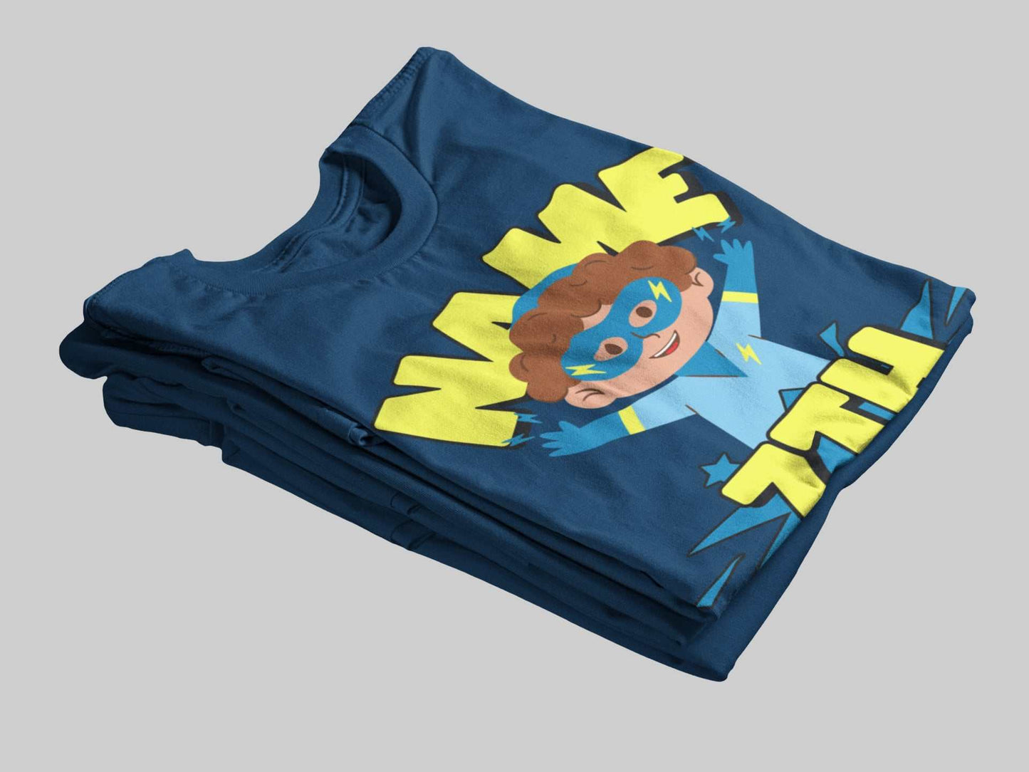 Kids Personalised Superhero 7th Birthday T-shirt with Childs Name On GGalaxy Tees