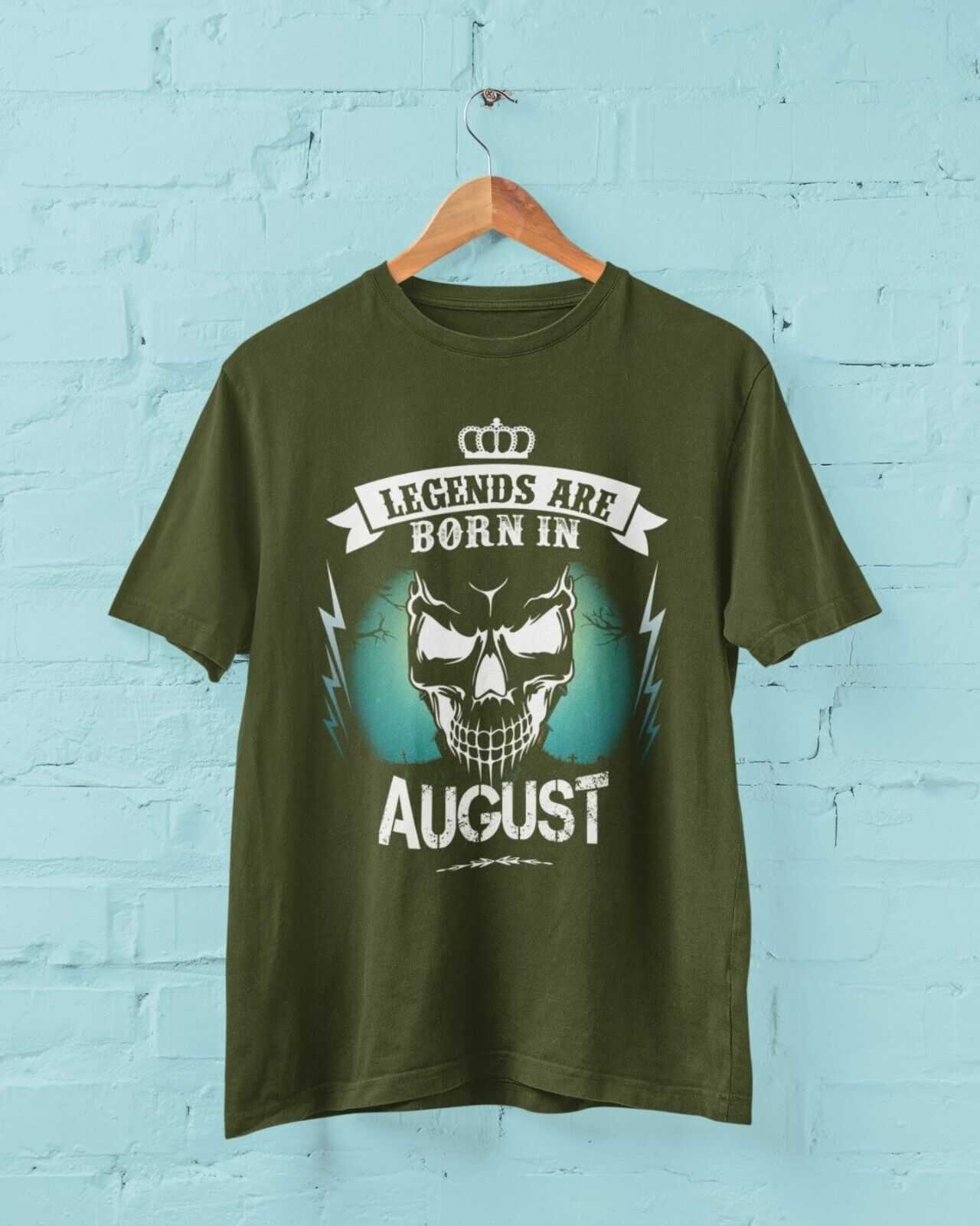 LEGENDS ARE BORN IN AUGUST Funny Birthday T Shirt Gift Skull Novelty uGalaxy Tees