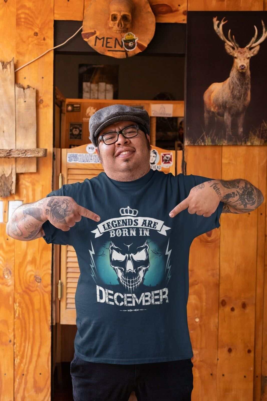 LEGENDS ARE BORN IN DECEMBER Funny Birthday T Shirt Gift Skull NoveltyGalaxy Tees