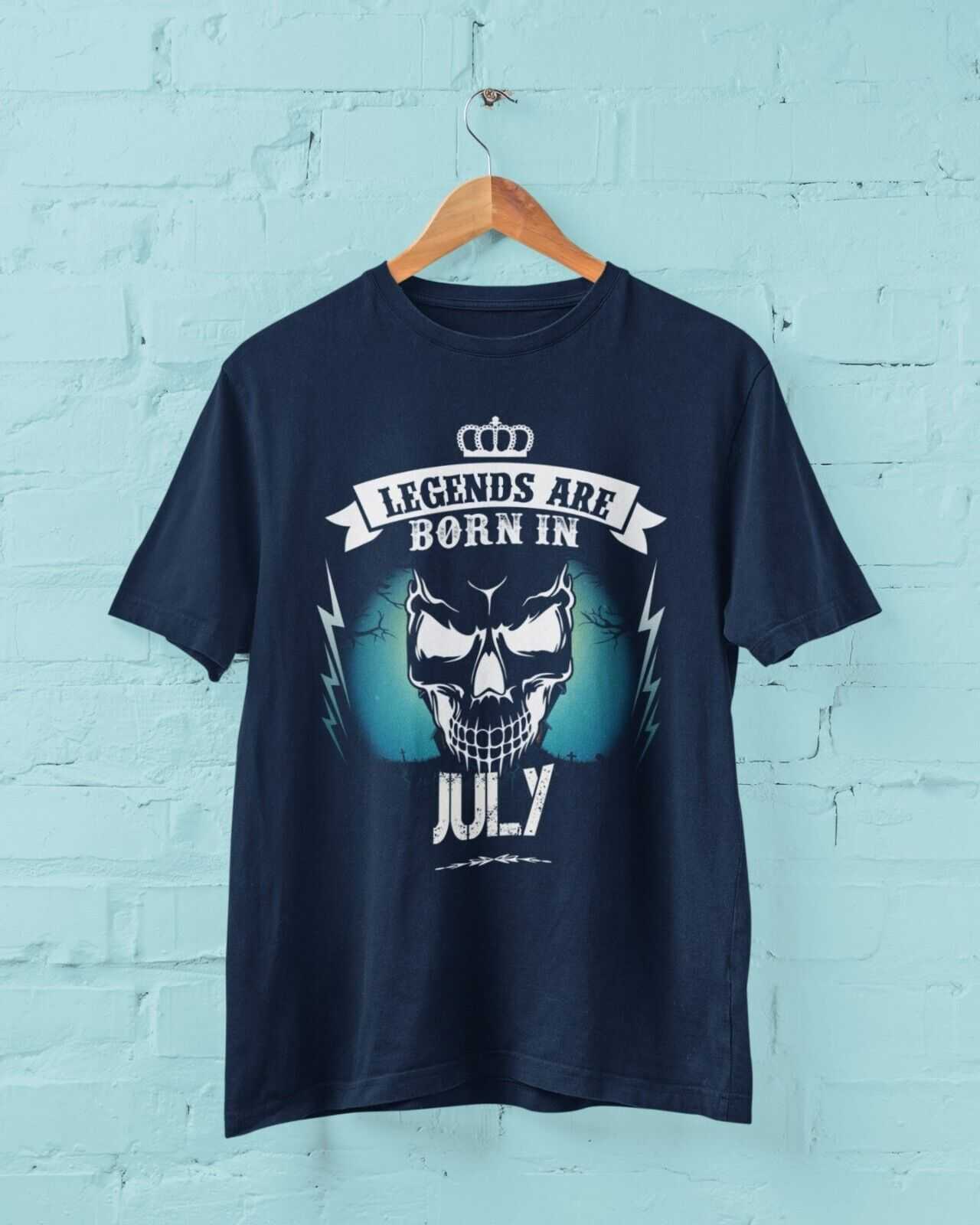 LEGENDS ARE BORN IN JULY Funny Birthday T Shirt Gift Skull Novelty up Galaxy Tees