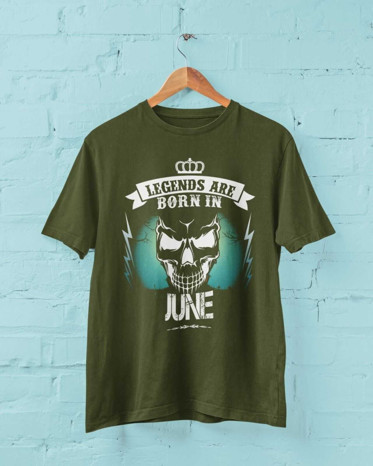 LEGENDS ARE BORN IN JUNE Funny Birthday T Shirt Gift Skull Novelty up Galaxy Tees