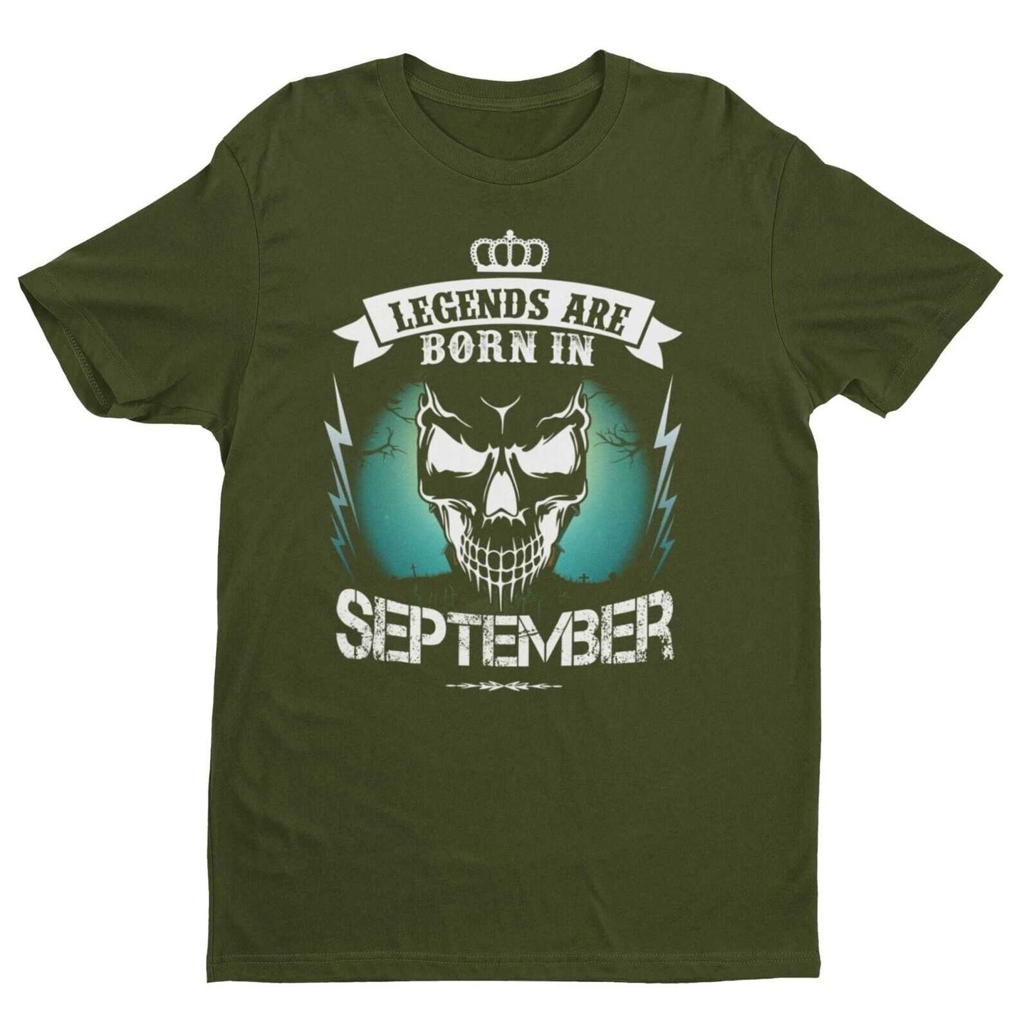 LEGENDS ARE BORN IN SEPTEMBER Funny Birthday T Shirt Gift Skull NoveltGalaxy Tees