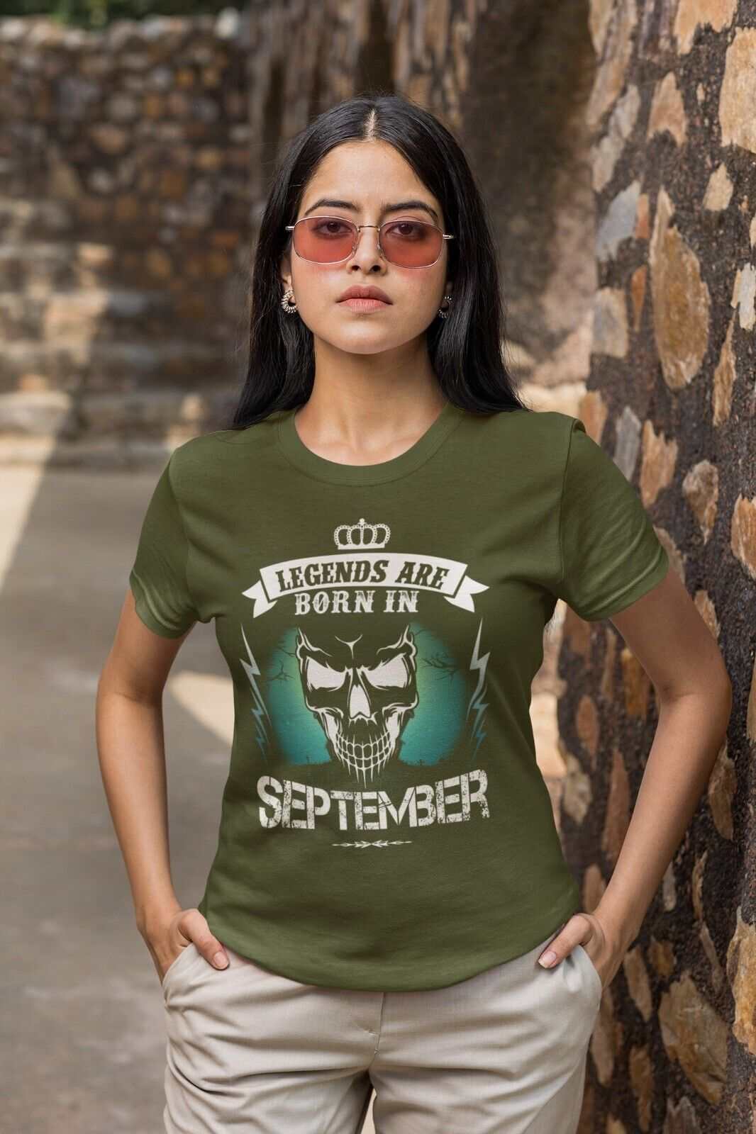 LEGENDS ARE BORN IN SEPTEMBER Funny Birthday T Shirt Gift Skull NoveltGalaxy Tees