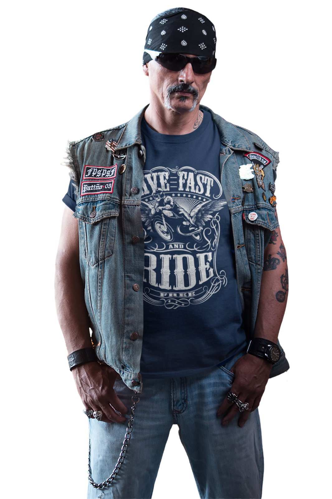 Live Fast And Ride Free Biker T Shirt Motorcycle Classic Retro Design Galaxy Tees