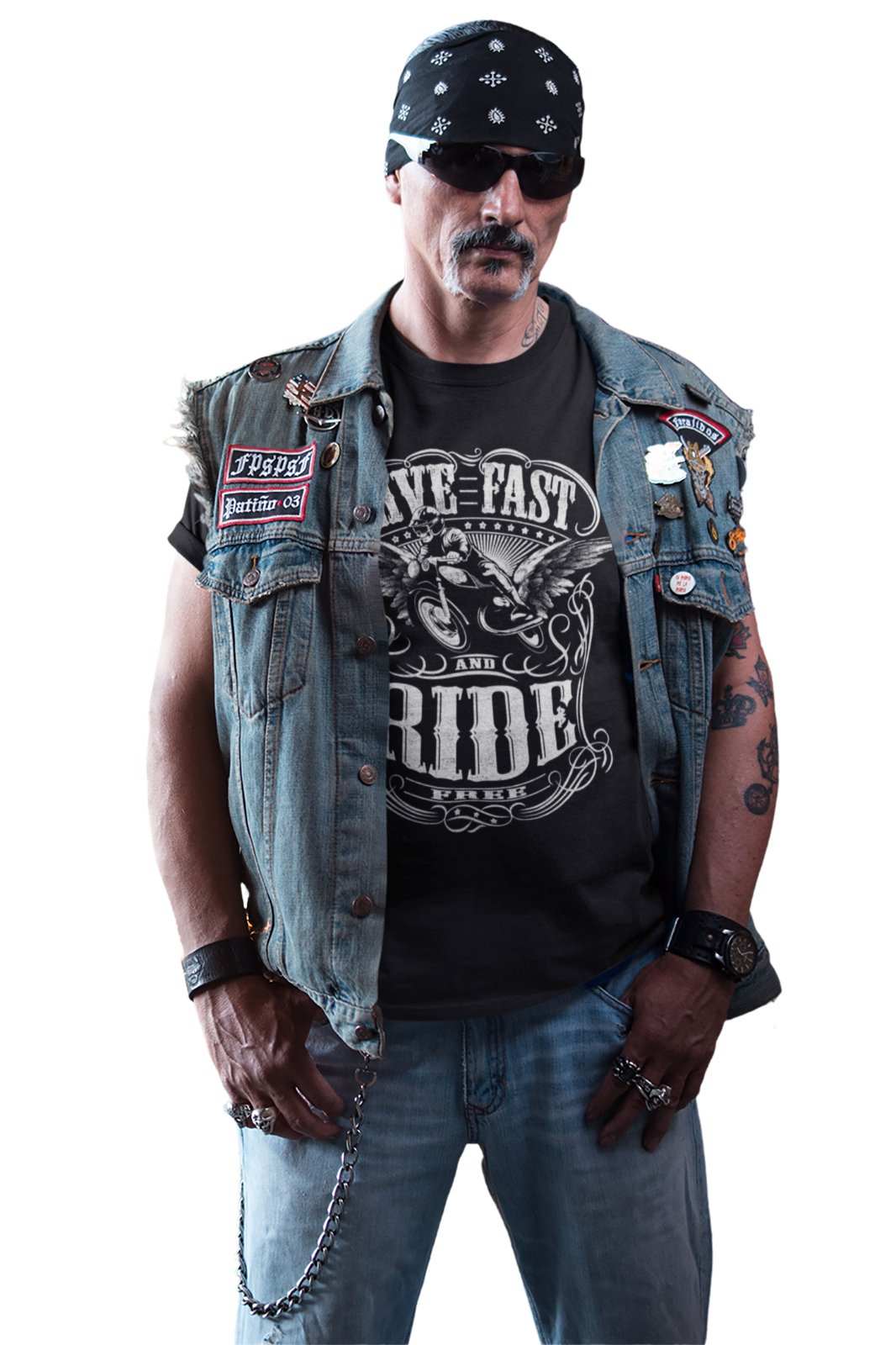 Live Fast And Ride Free Biker T Shirt Motorcycle Classic Retro Design Galaxy Tees