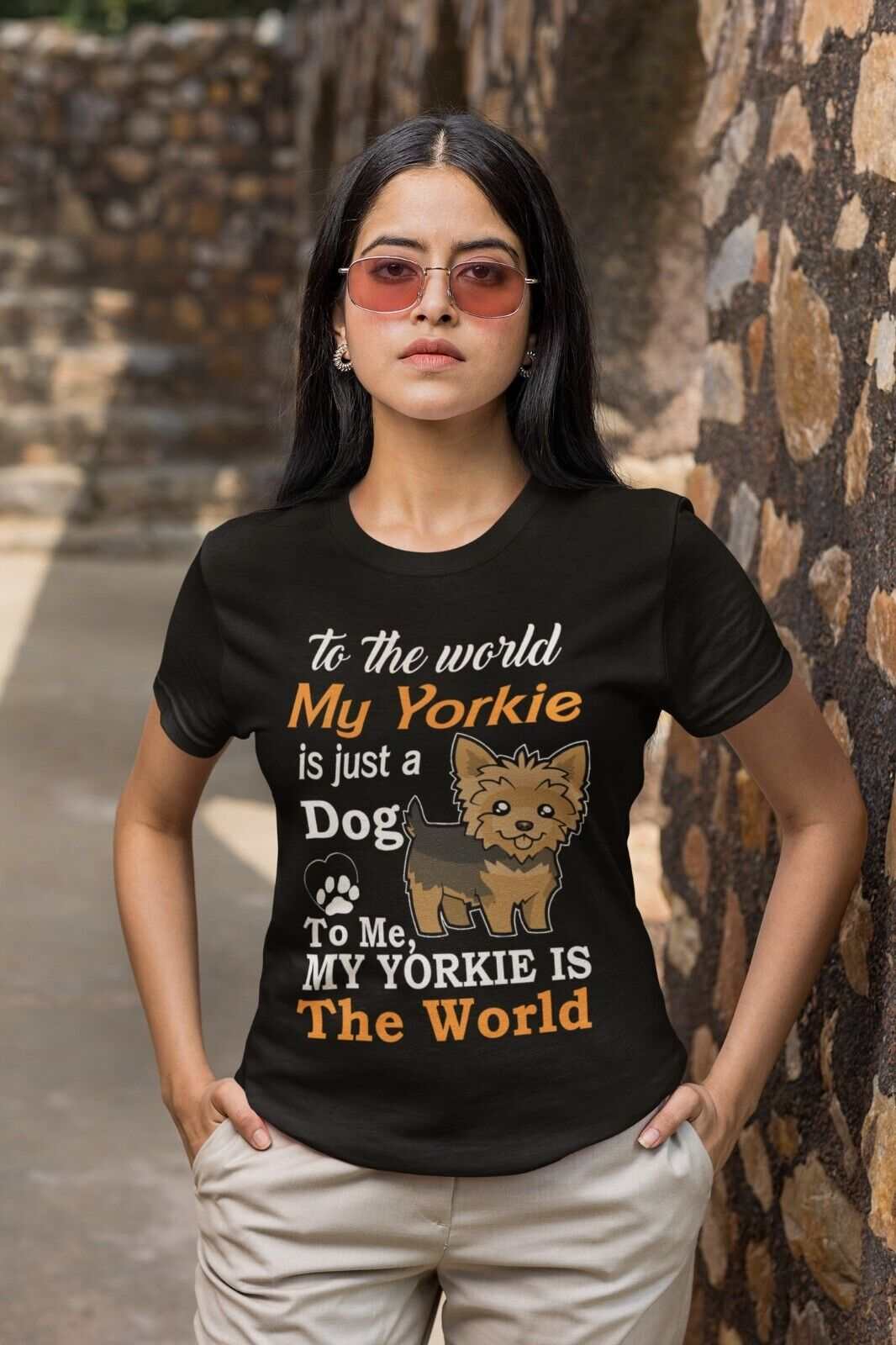 MY YORKIE IS MY WORLD Dog Lovers T Shirt Yorkshire Terrier Gift Idea FGalaxy Tees
