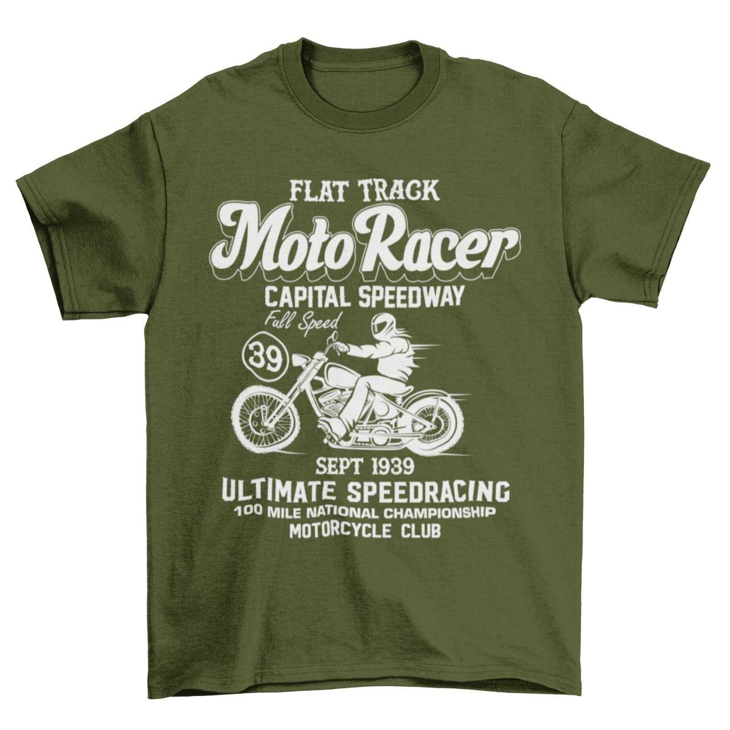 Moto Racer Biker T Shirt Speedway Classic Motorcycle Design Retro VintGalaxy Tees
