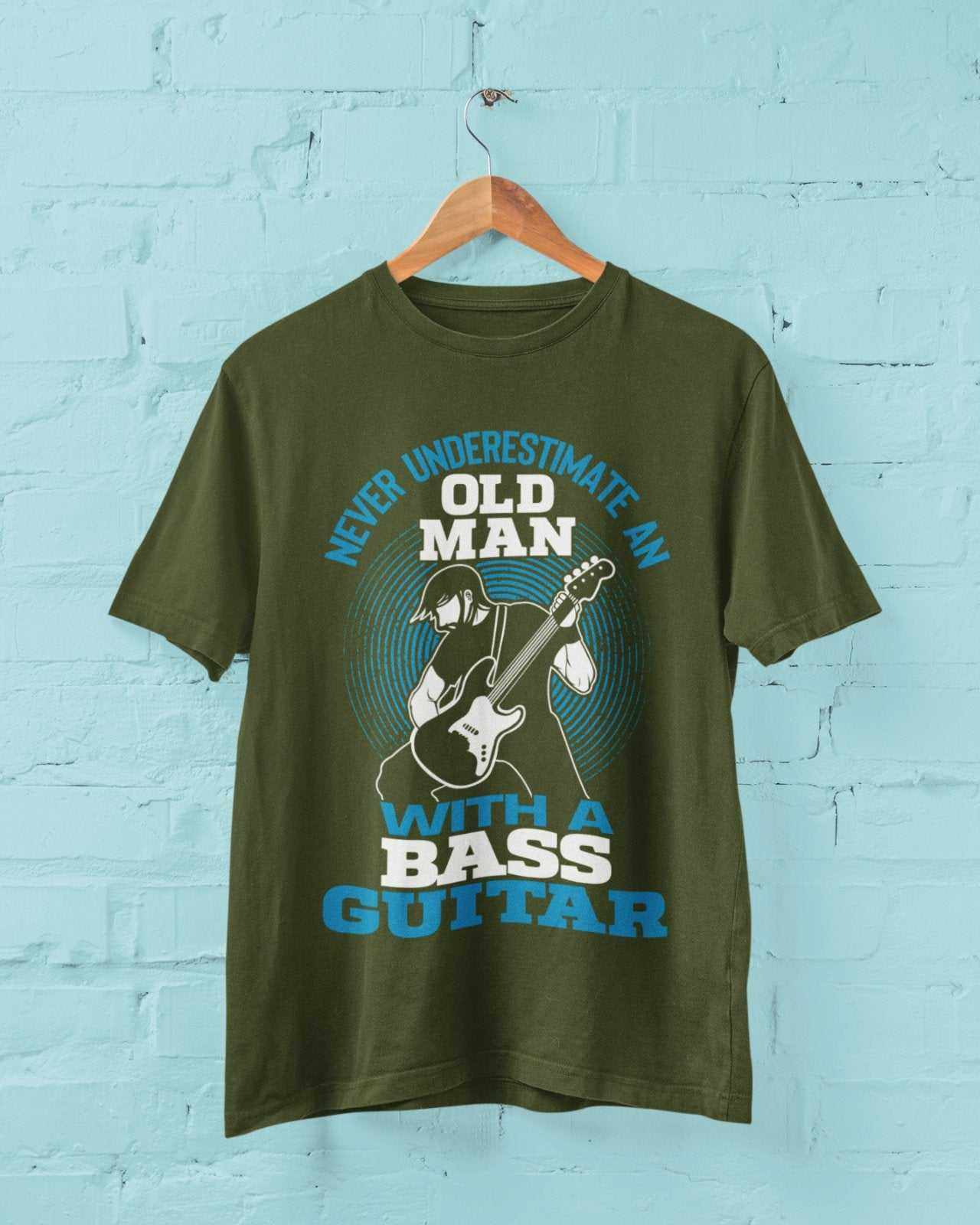 Never Underestimate An Old Man With A Bass Guitar Funny T Shirt Dad GrGalaxy Tees
