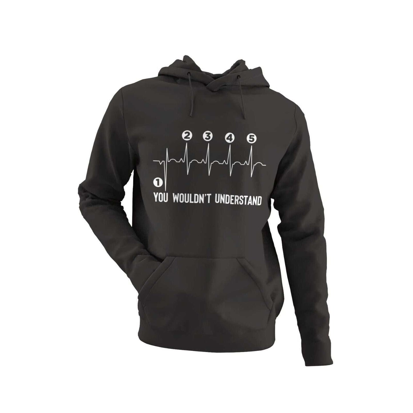 PERSONALISED BIKER HOODIE Heartbeat Gearshift Name and Number on Back Galaxy Tees