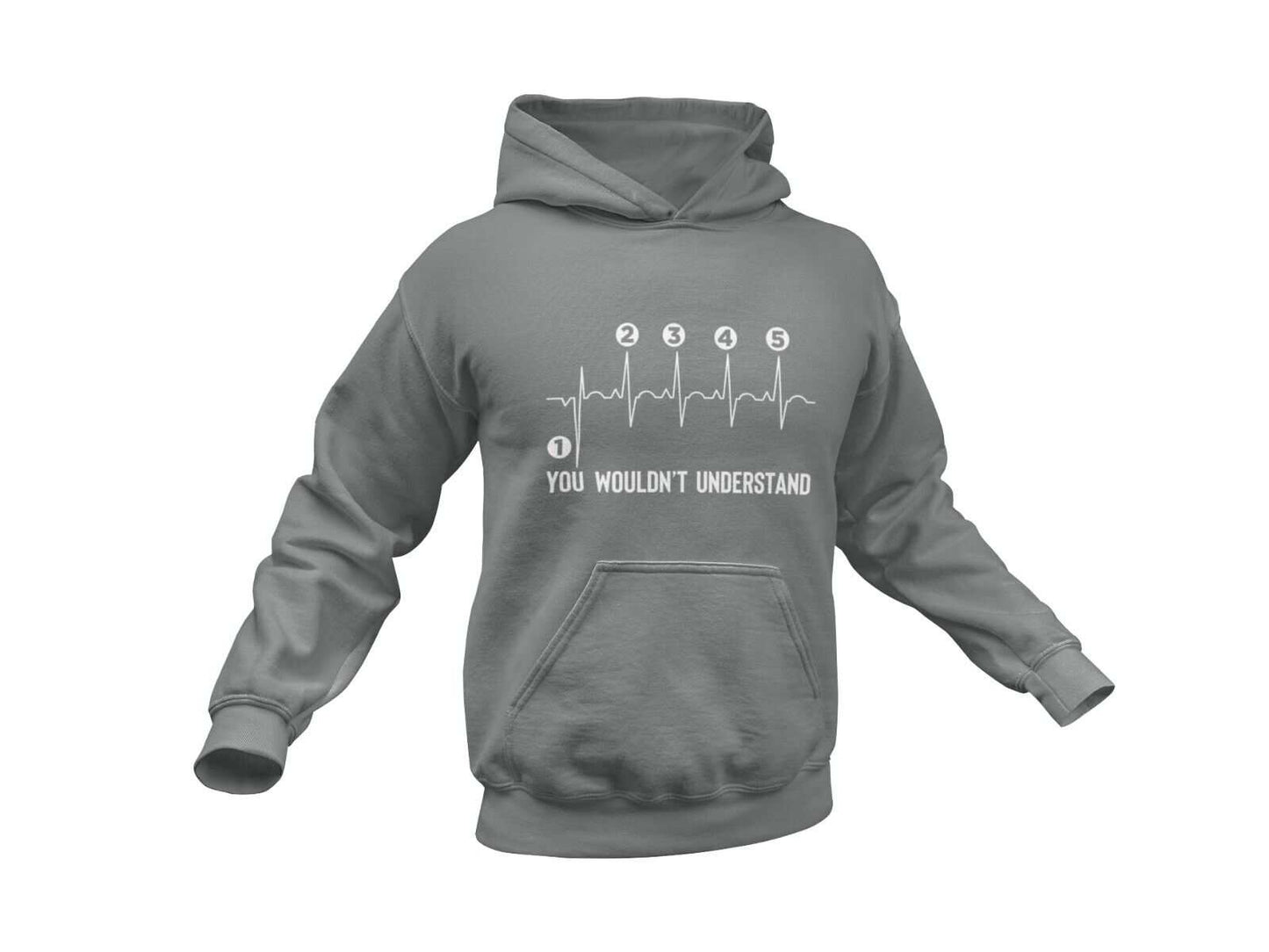 PERSONALISED BIKER HOODIE Heartbeat Gearshift Name and Number on Back Galaxy Tees