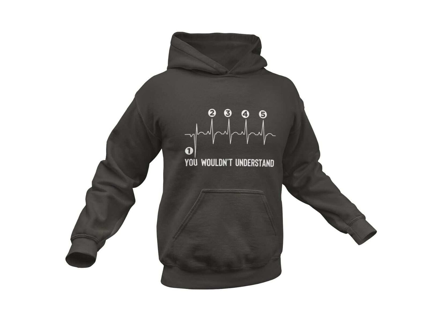PERSONALISED BIKER HOODIE Heartbeat Gearshift Name and Number on Back Galaxy Tees
