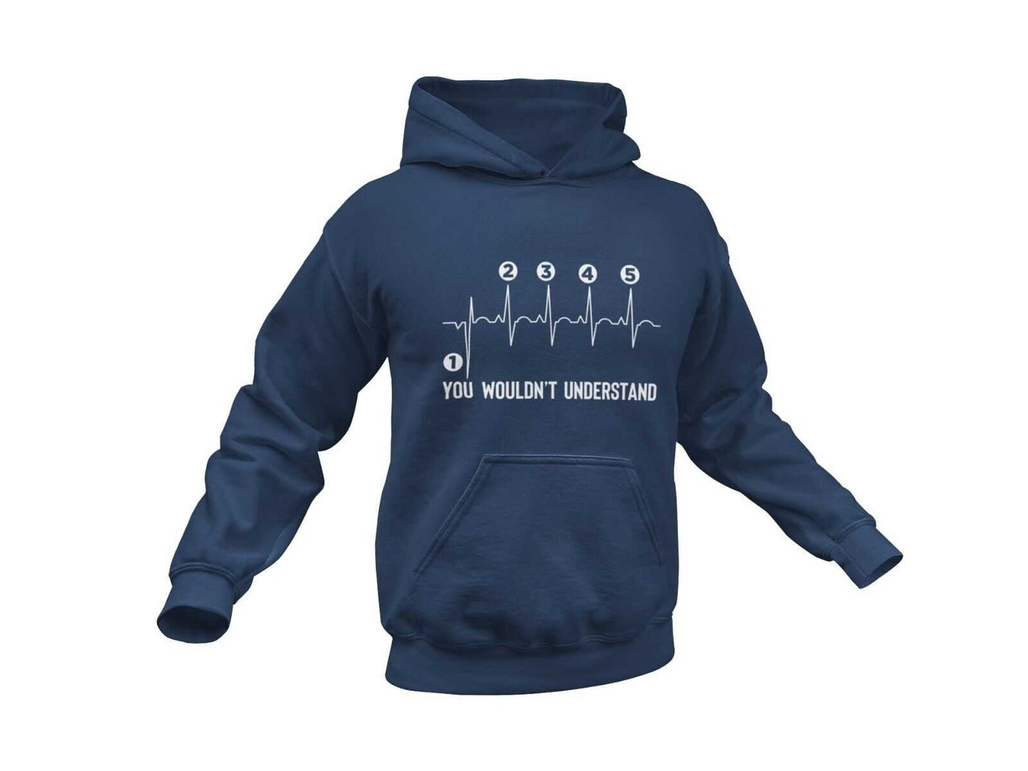 PERSONALISED BIKER HOODIE Heartbeat Gearshift Name and Number on Back Galaxy Tees