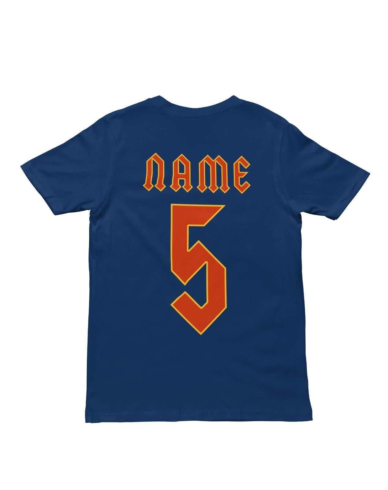 PERSONALISED Kids AB-CD T Shirt in Retro Rock Font with NAME & NUMBER Galaxy Tees