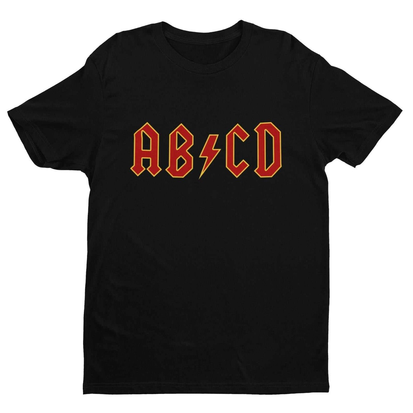 PERSONALISED Kids AB-CD T Shirt in Retro Rock Font with NAME & NUMBER Galaxy Tees