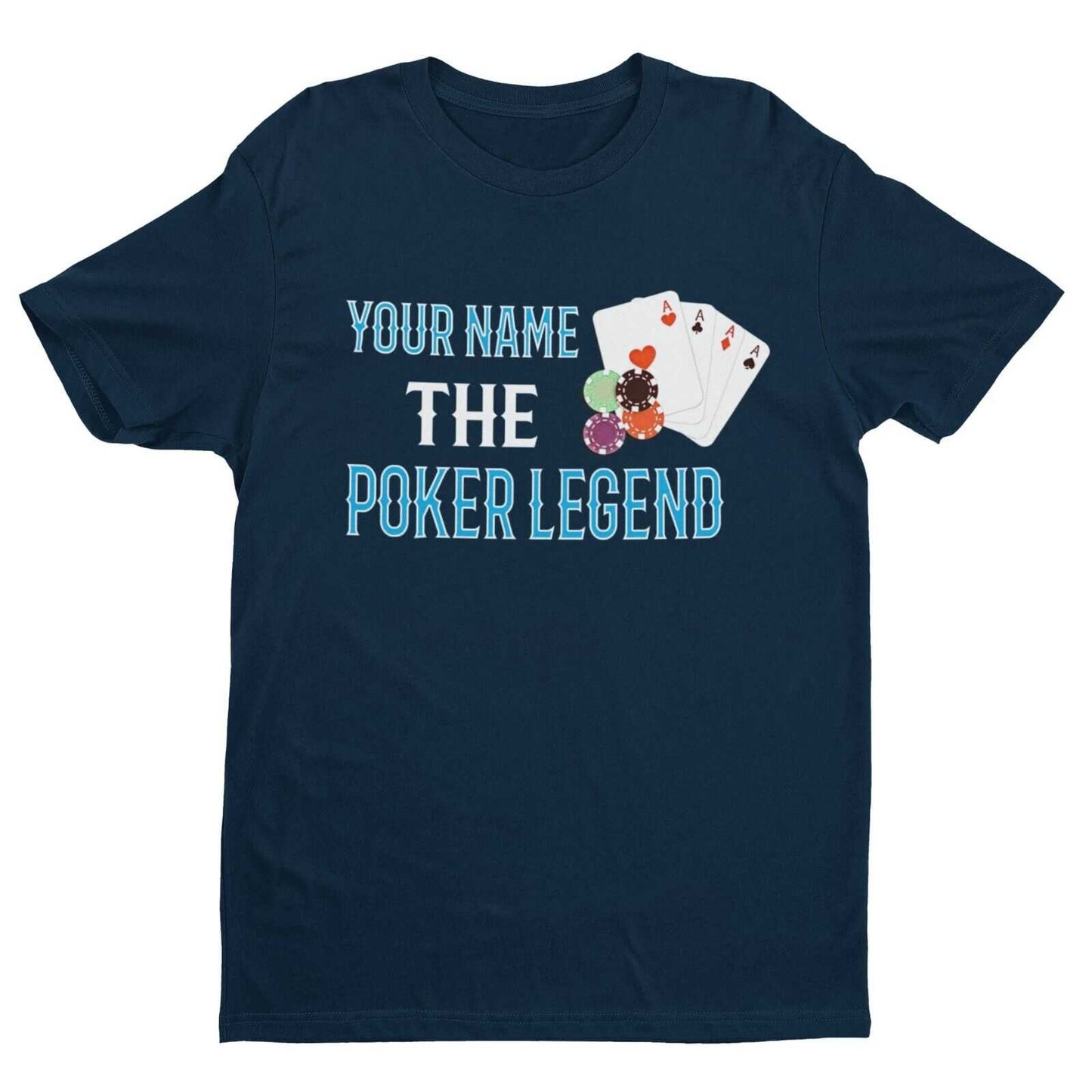 PERSONALISED Poker T Shirt YOUR NAME The Poker LEGEND Gift Idea Cards Galaxy Tees