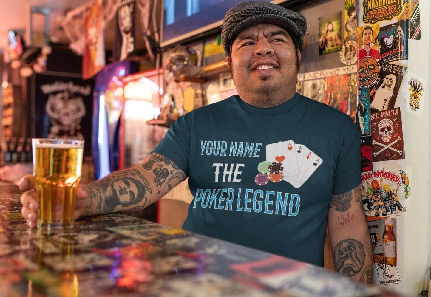 PERSONALISED Poker T Shirt YOUR NAME The Poker LEGEND Gift Idea Cards Galaxy Tees