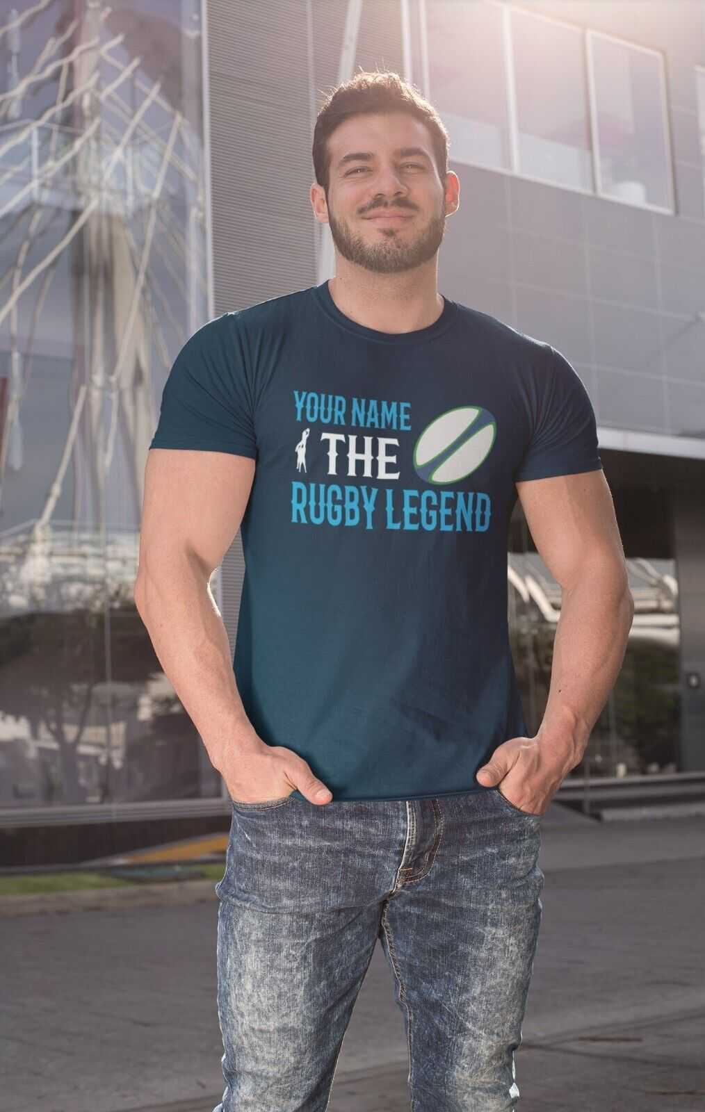 PERSONALISED Rugby T Shirt YOUR NAME The RUGBY LEGEND Gift Idea For PlGalaxy Tees