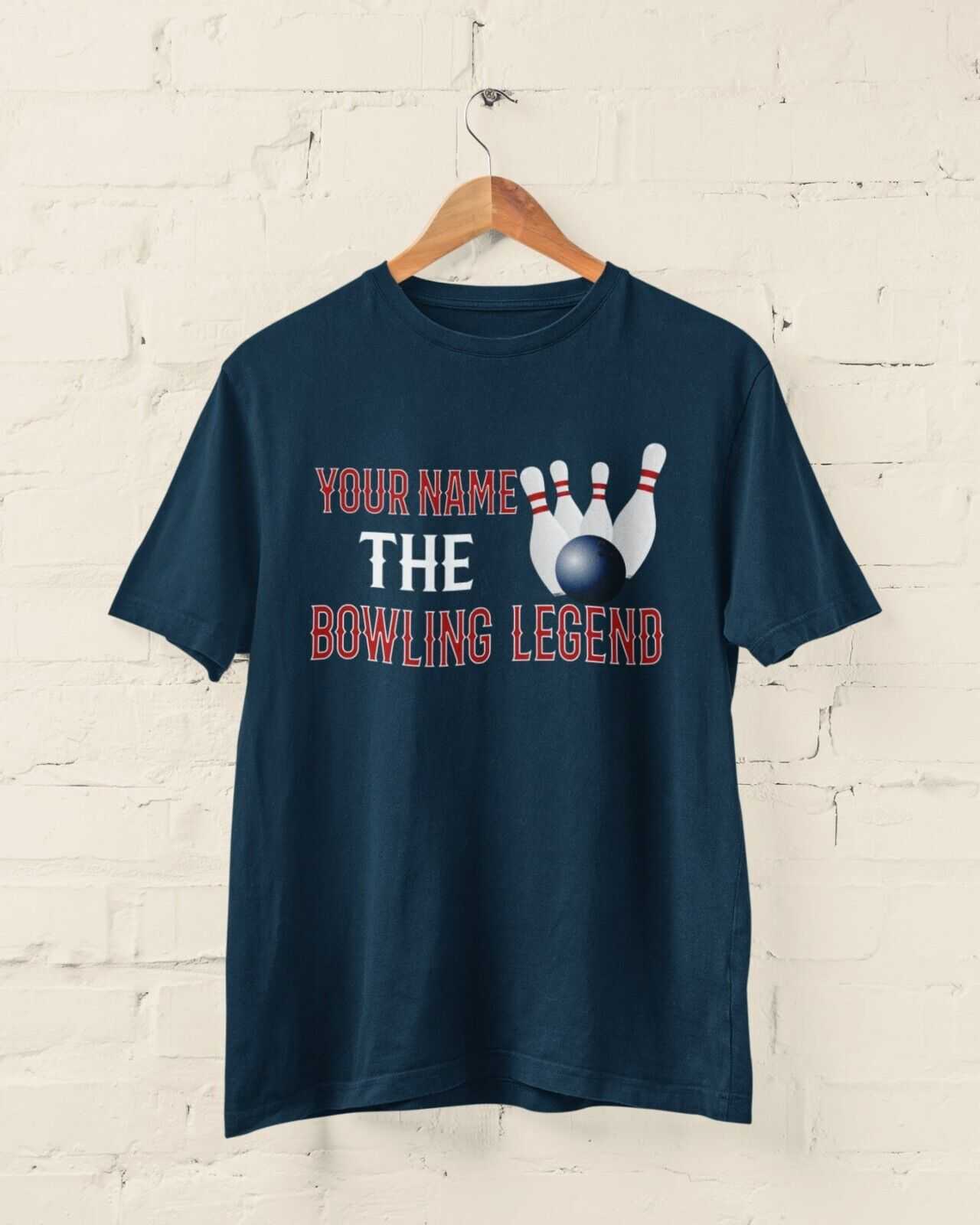 PERSONALISED Ten Pin Bowler T Shirt ANY NAME The BOWLING Legend Funny Galaxy Tees