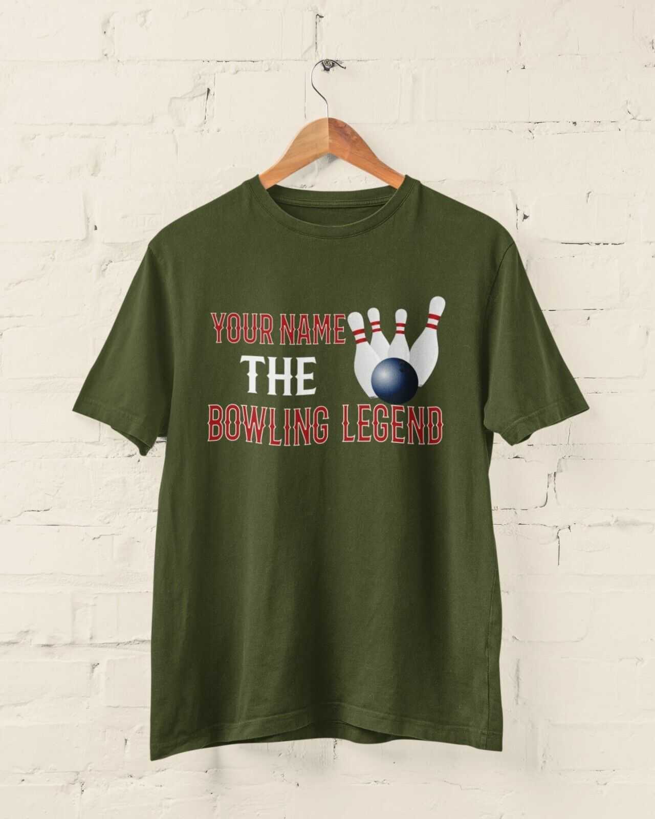PERSONALISED Ten Pin Bowler T Shirt ANY NAME The BOWLING Legend Funny Galaxy Tees