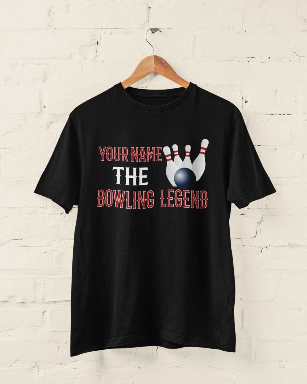 PERSONALISED Ten Pin Bowler T Shirt ANY NAME The BOWLING Legend Funny Galaxy Tees