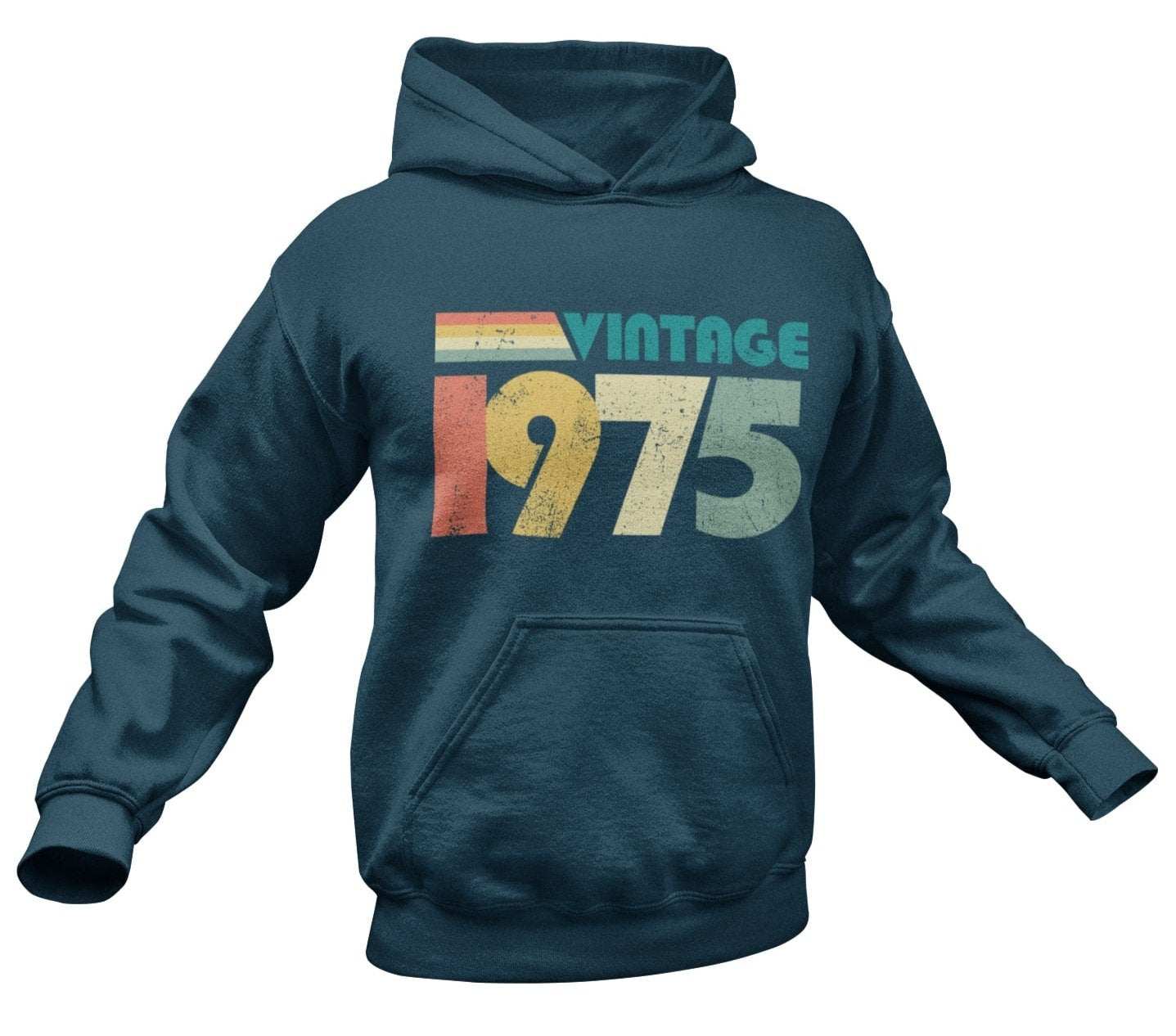 Personalised 50th Birthday in 2025 Hoodie Vintage 1975 with Name and AGalaxy Tees