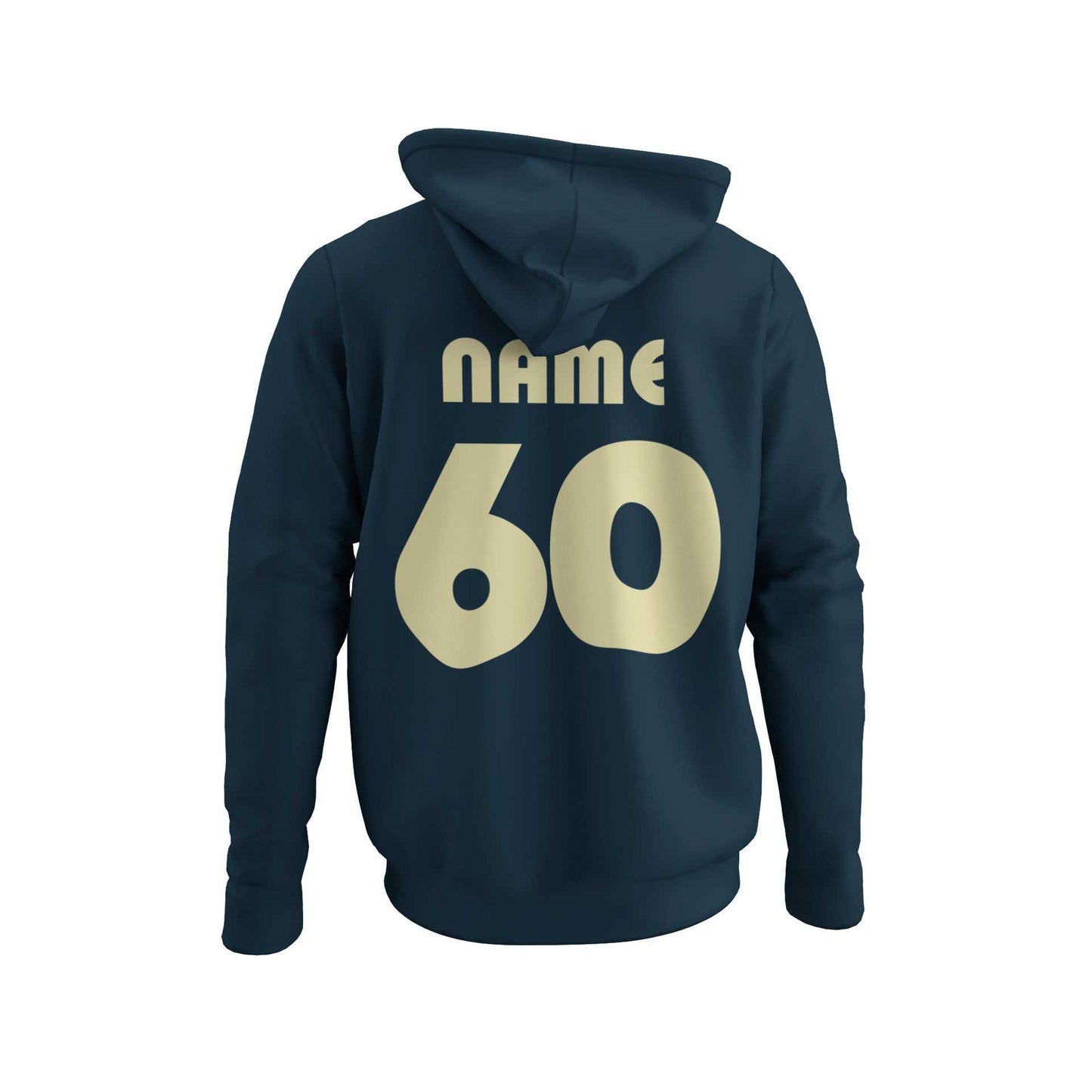 Personalised 60th birthday hoodie with vintage 1965 design, custom name, and age for 2025 celebration.