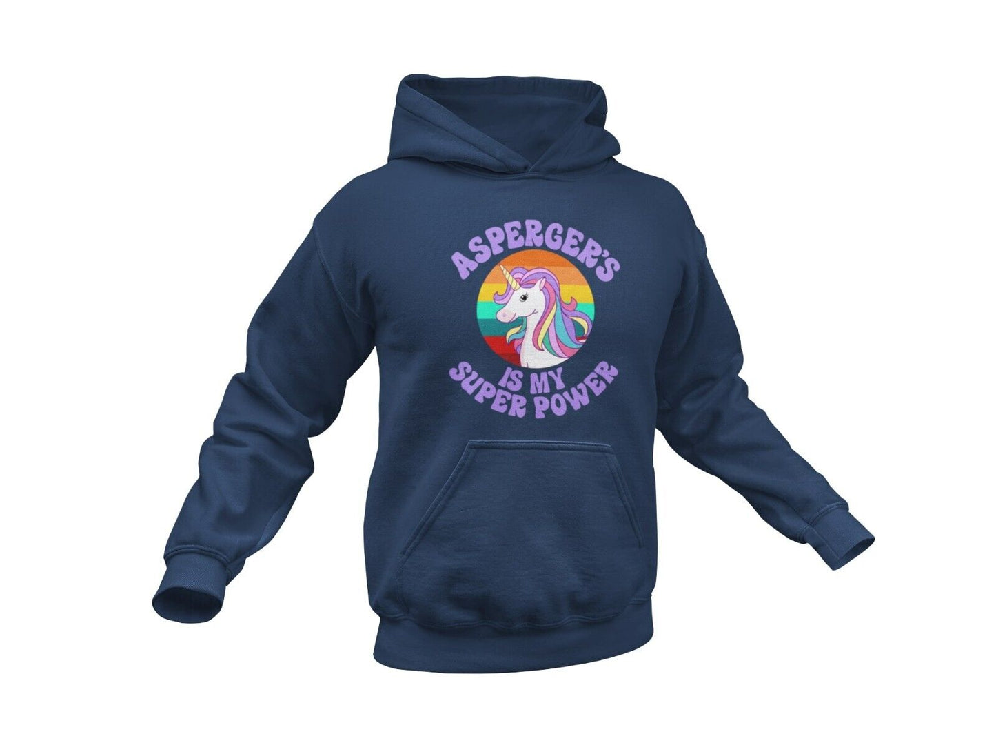 Personalised ASPERGER'S IS MY SUPERPOWER HOODIE Autism NAME and NUMBERGalaxy Tees