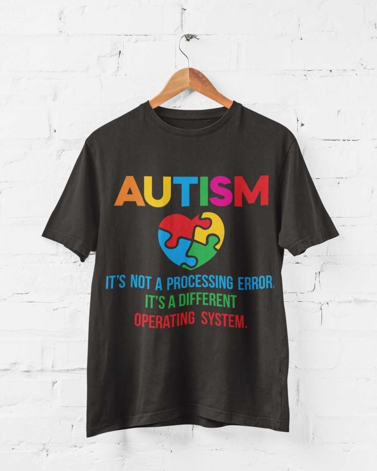 Personalised Autism It's Not A Processing Error T Shirt Name and NumbeGalaxy Tees