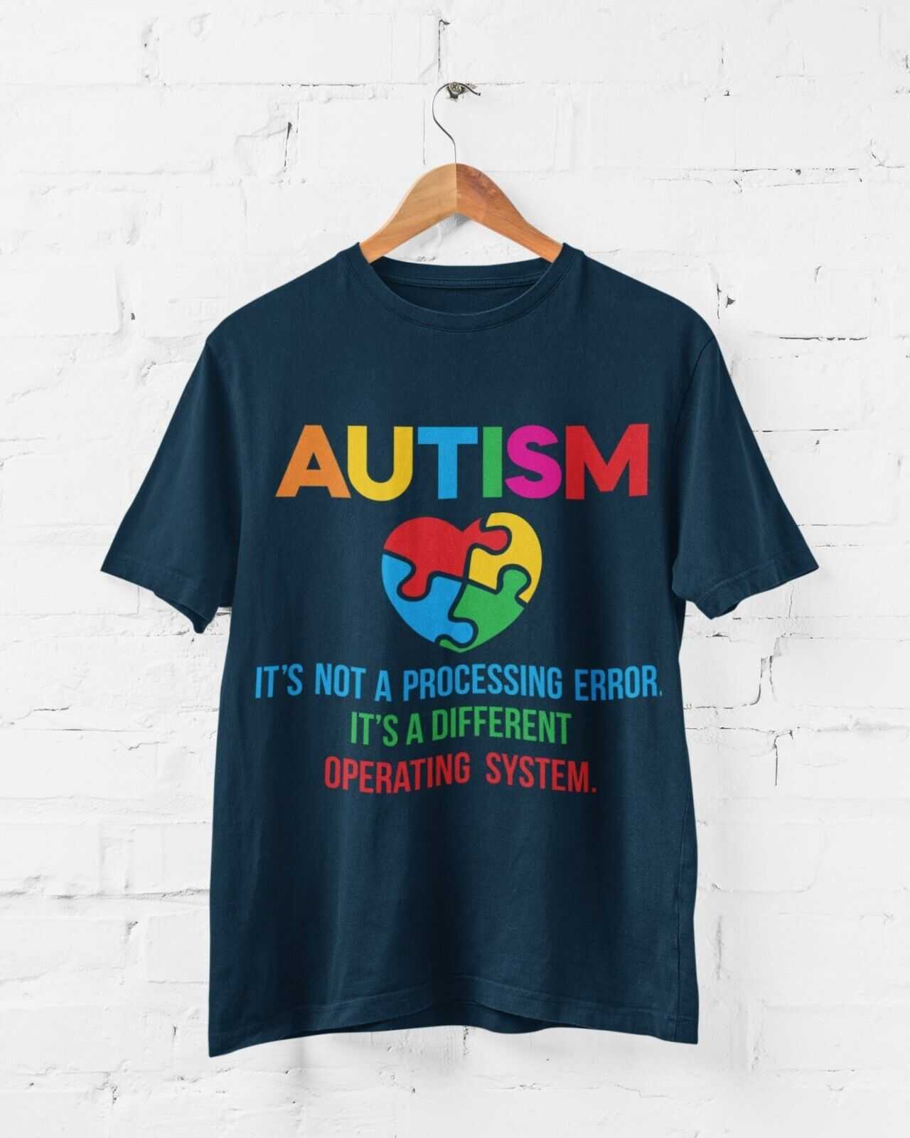 Personalised Autism It's Not A Processing Error T Shirt Name and NumbeGalaxy Tees