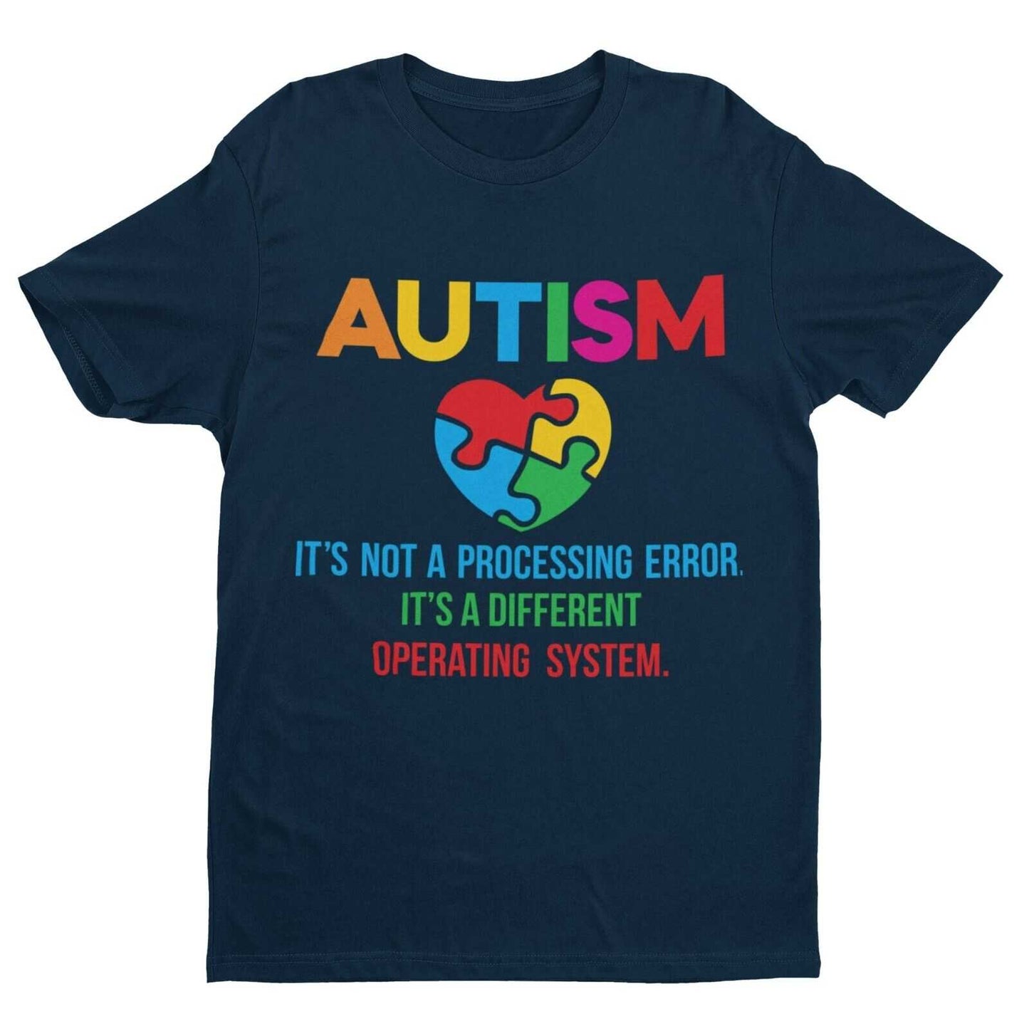 Personalised Autism It's Not A Processing Error T Shirt Name and NumbeGalaxy Tees