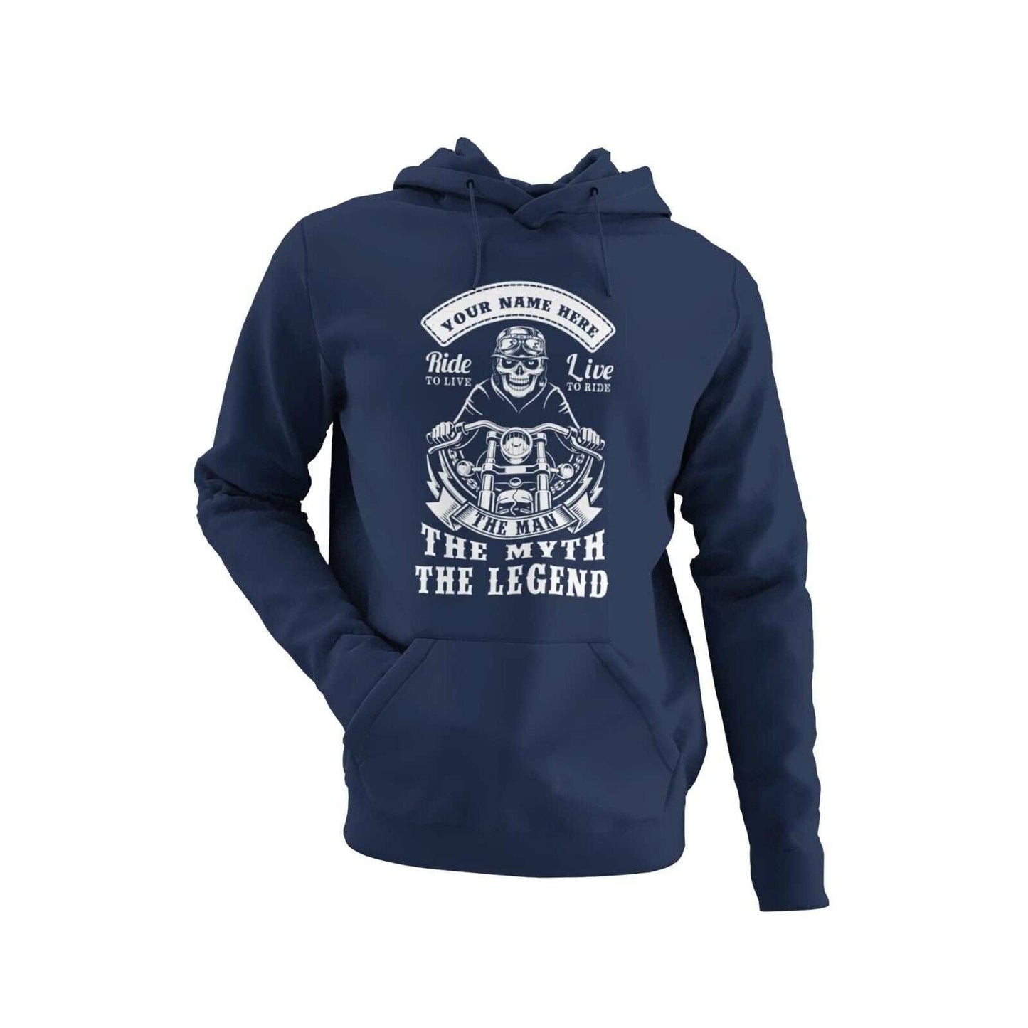 Personalised Biker Hoodie ANY NAME The Man The Myth The Legend Great GGalaxy Tees