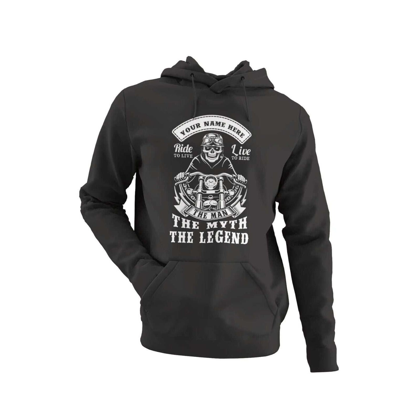 Personalised Biker Hoodie ANY NAME The Man The Myth The Legend Great GGalaxy Tees
